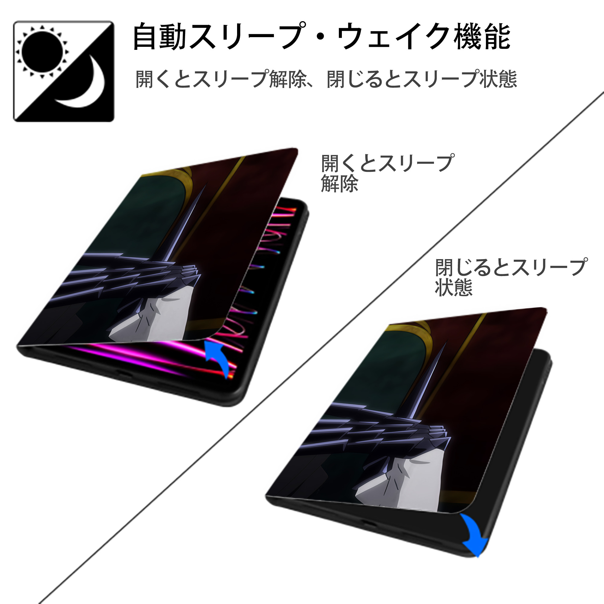 転スラ Regarding Reincarnated to Slime IPad ケース ブック型 PUレザー TPU 耐衝撃 軽量 薄型 ペン収納なし 全面保護 IPad 各モデル対応