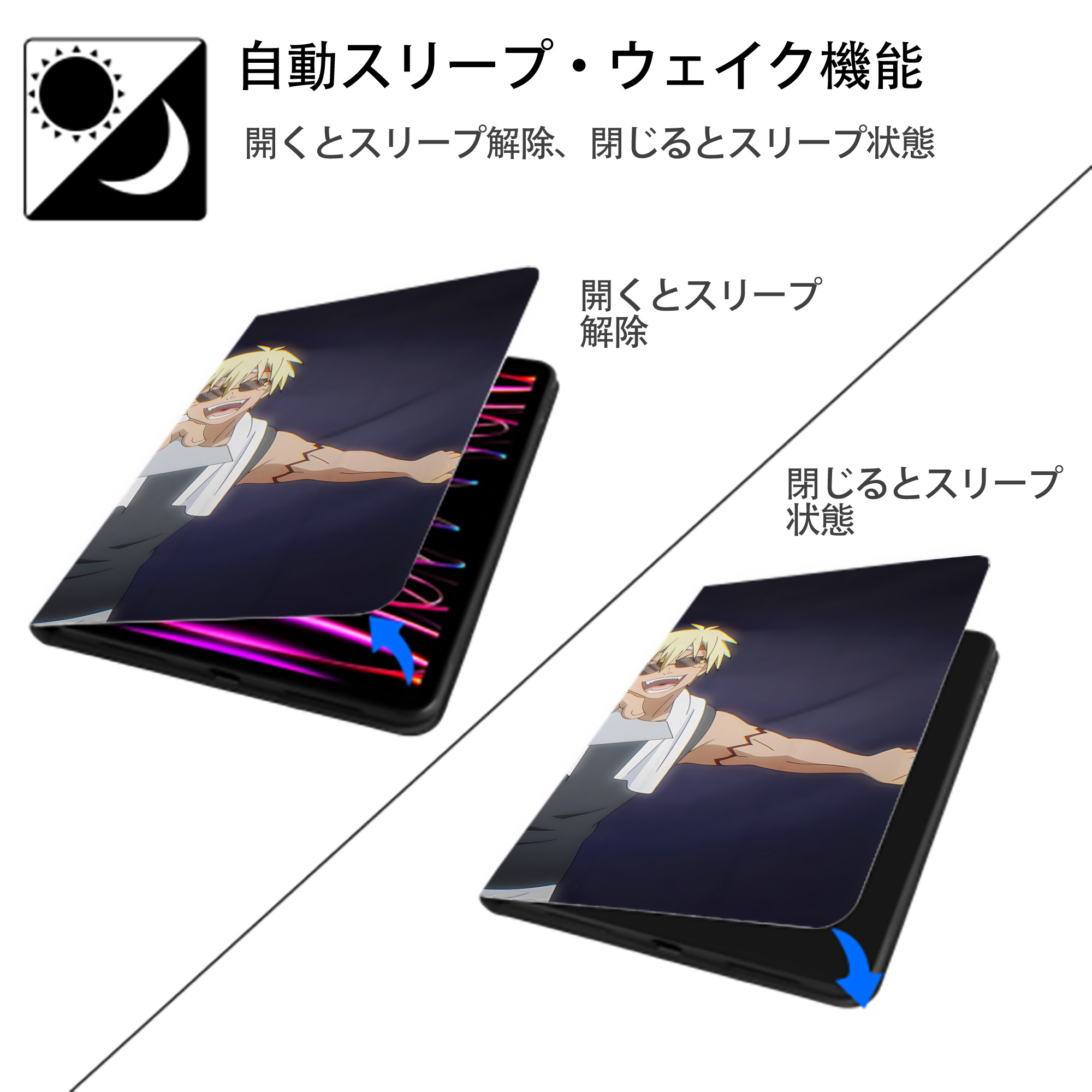 転スラ Regarding Reincarnated to Slime IPad ケース ブック型 PUレザー TPU 耐衝撃 軽量 薄型 ペン収納なし 全面保護 IPad 各モデル対応