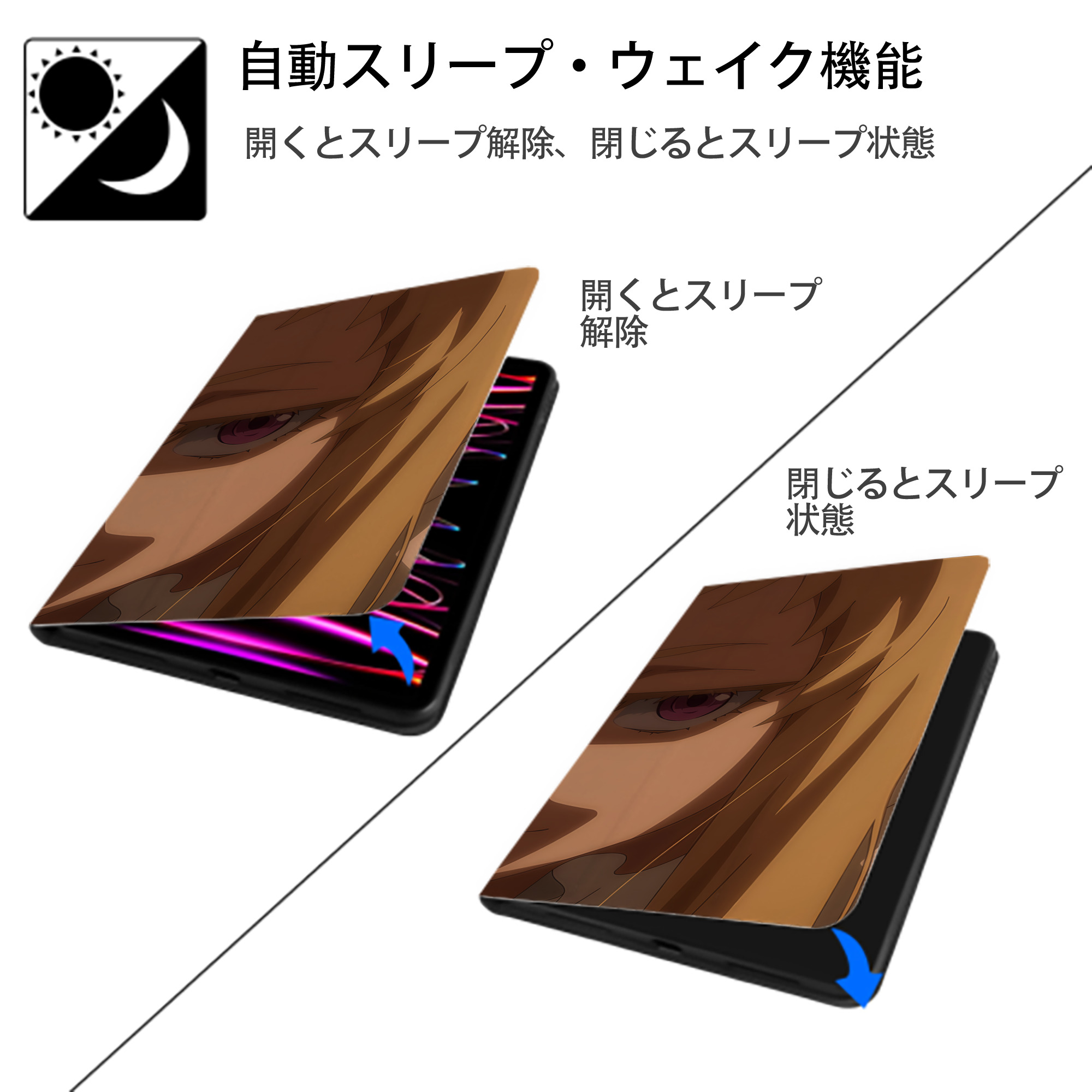 転スラ Regarding Reincarnated to Slime IPad ケース ブック型 PUレザー TPU 耐衝撃 軽量 薄型 ペン収納なし 全面保護 IPad 各モデル対応