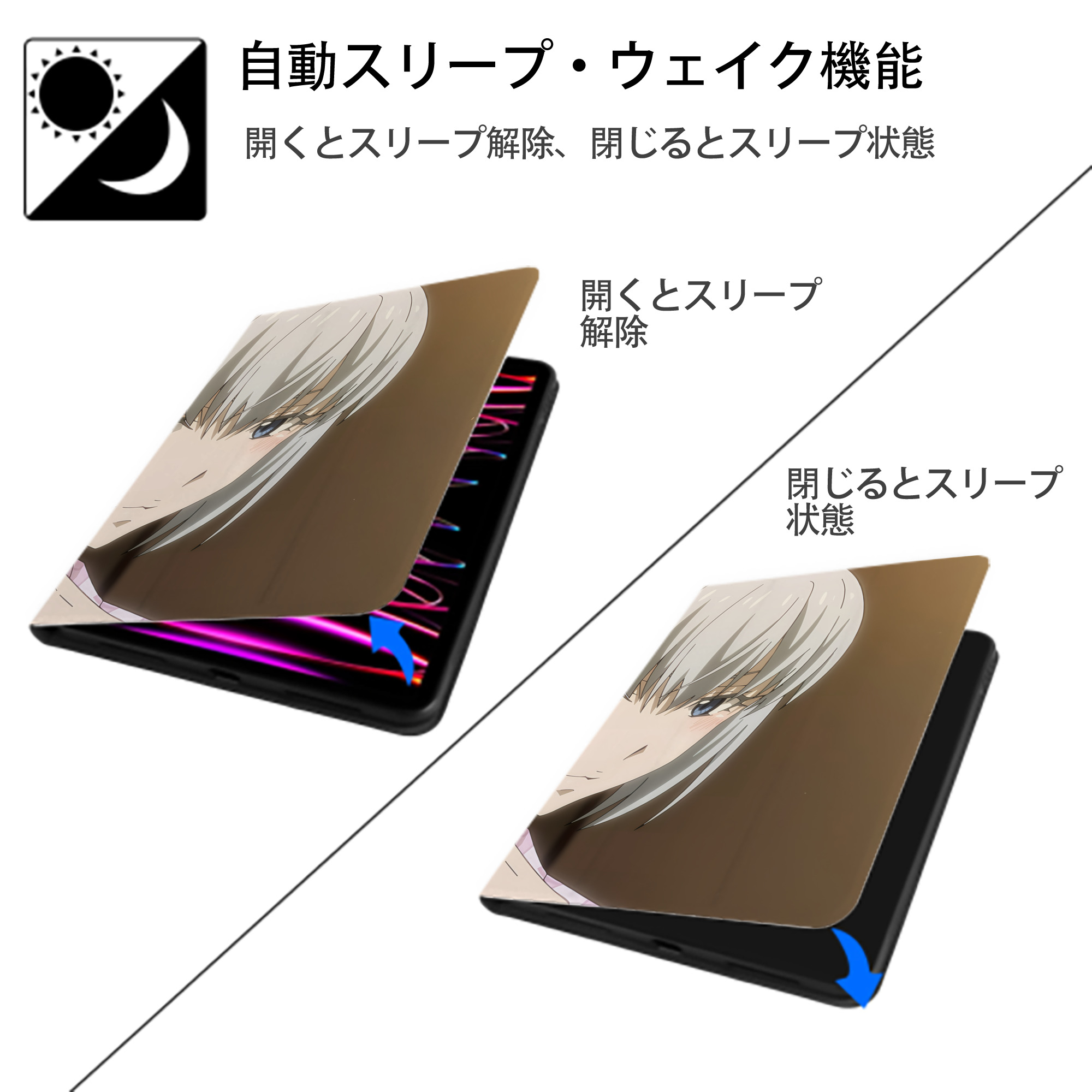 転スラ Regarding Reincarnated to Slime IPad ケース ブック型 PUレザー TPU 耐衝撃 軽量 薄型 ペン収納なし 全面保護 IPad 各モデル対応