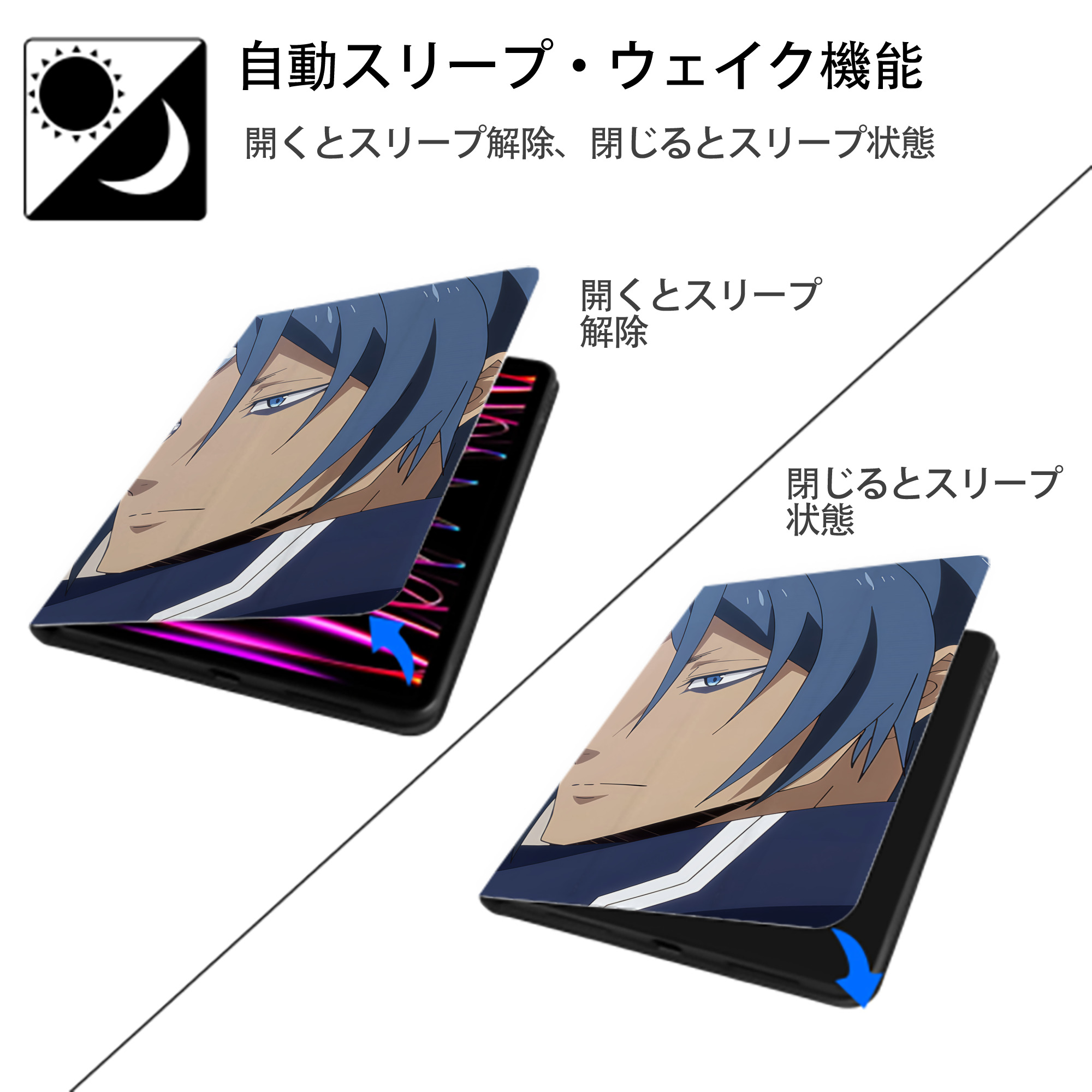 転スラ Regarding Reincarnated to Slime IPad ケース ブック型 PUレザー TPU 耐衝撃 軽量 薄型 ペン収納なし 全面保護 IPad 各モデル対応