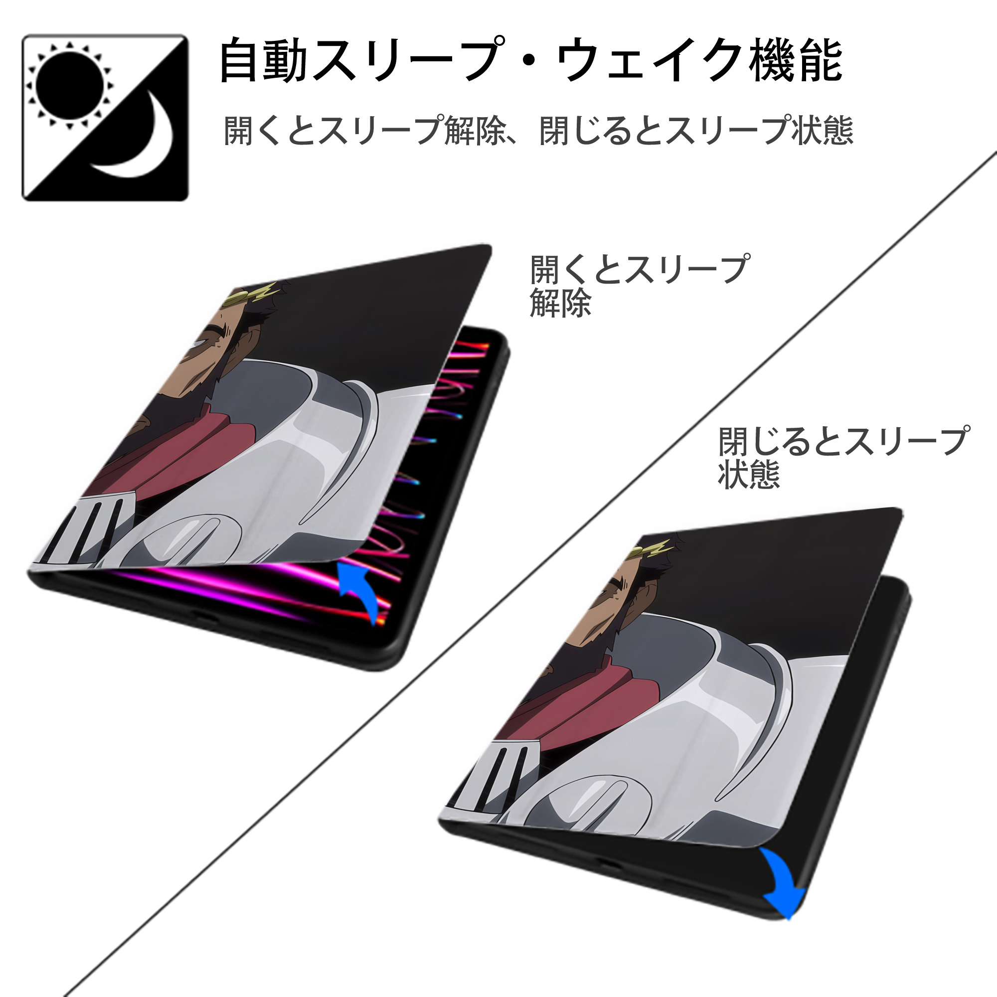 転スラ Regarding Reincarnated to Slime IPad ケース ブック型 PUレザー TPU 耐衝撃 軽量 薄型 ペン収納なし 全面保護 IPad 各モデル対応
