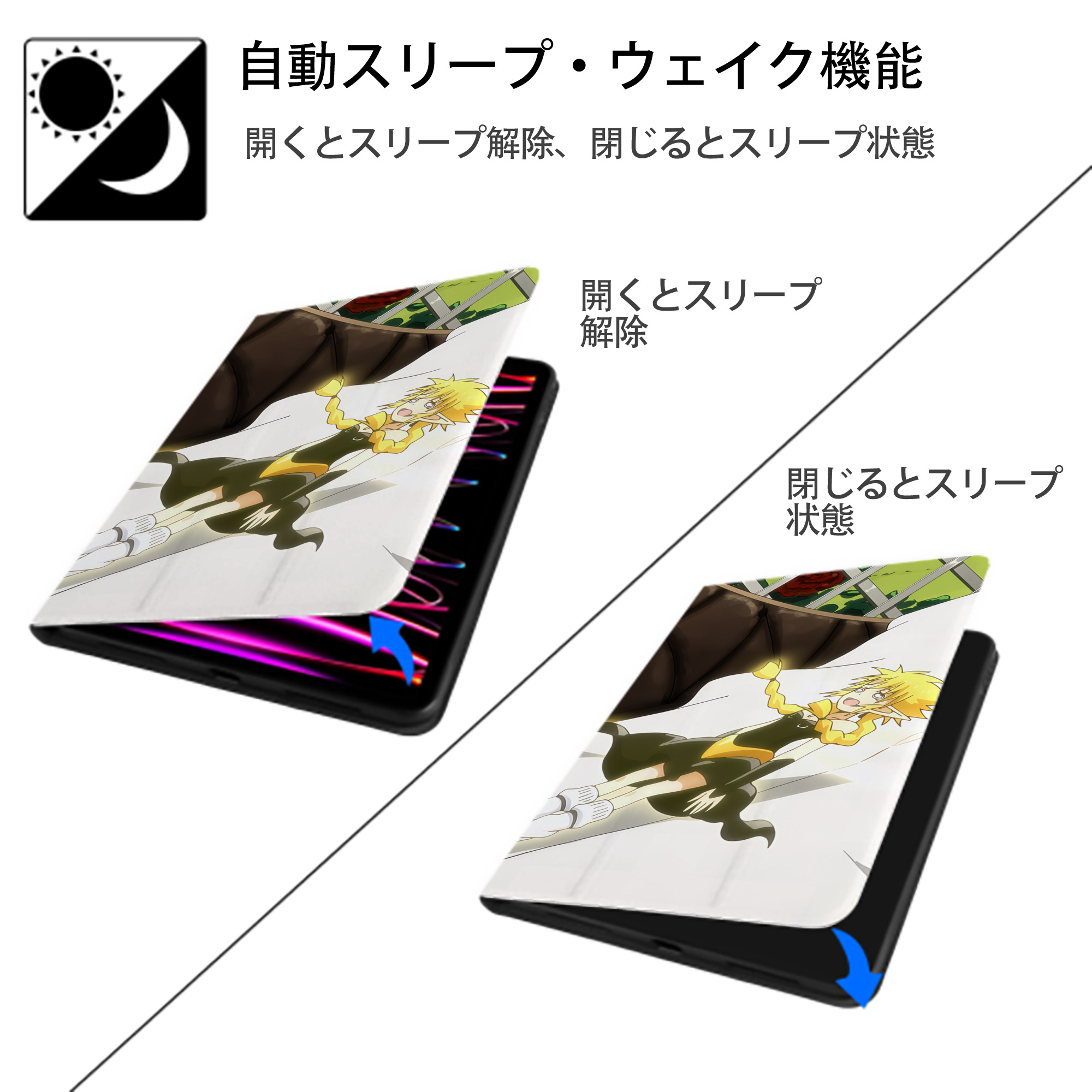 転スラ Regarding Reincarnated to Slime IPad ケース ブック型 PUレザー TPU 耐衝撃 軽量 薄型 ペン収納なし 全面保護 IPad 各モデル対応