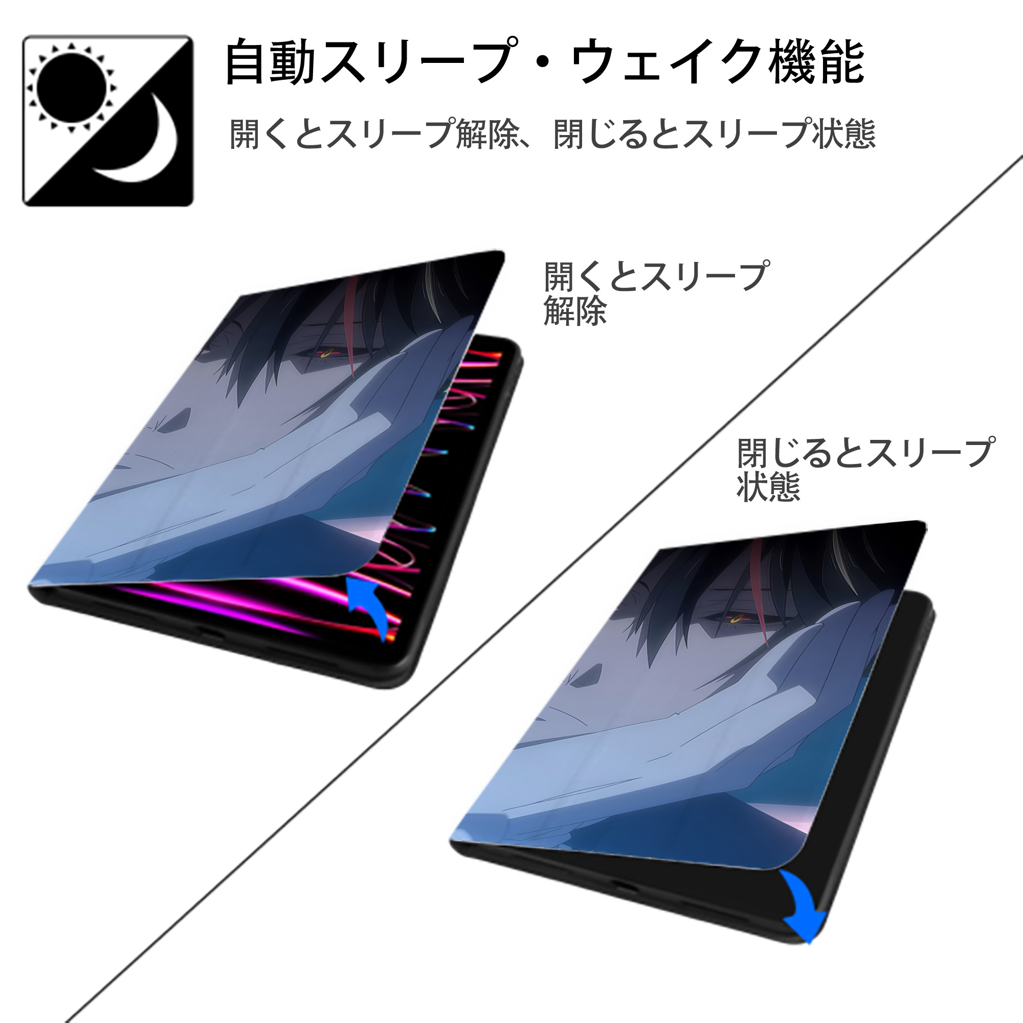 転スラ Regarding Reincarnated to Slime IPad ケース ブック型 PUレザー TPU 耐衝撃 軽量 薄型 ペン収納なし 全面保護 IPad 各モデル対応