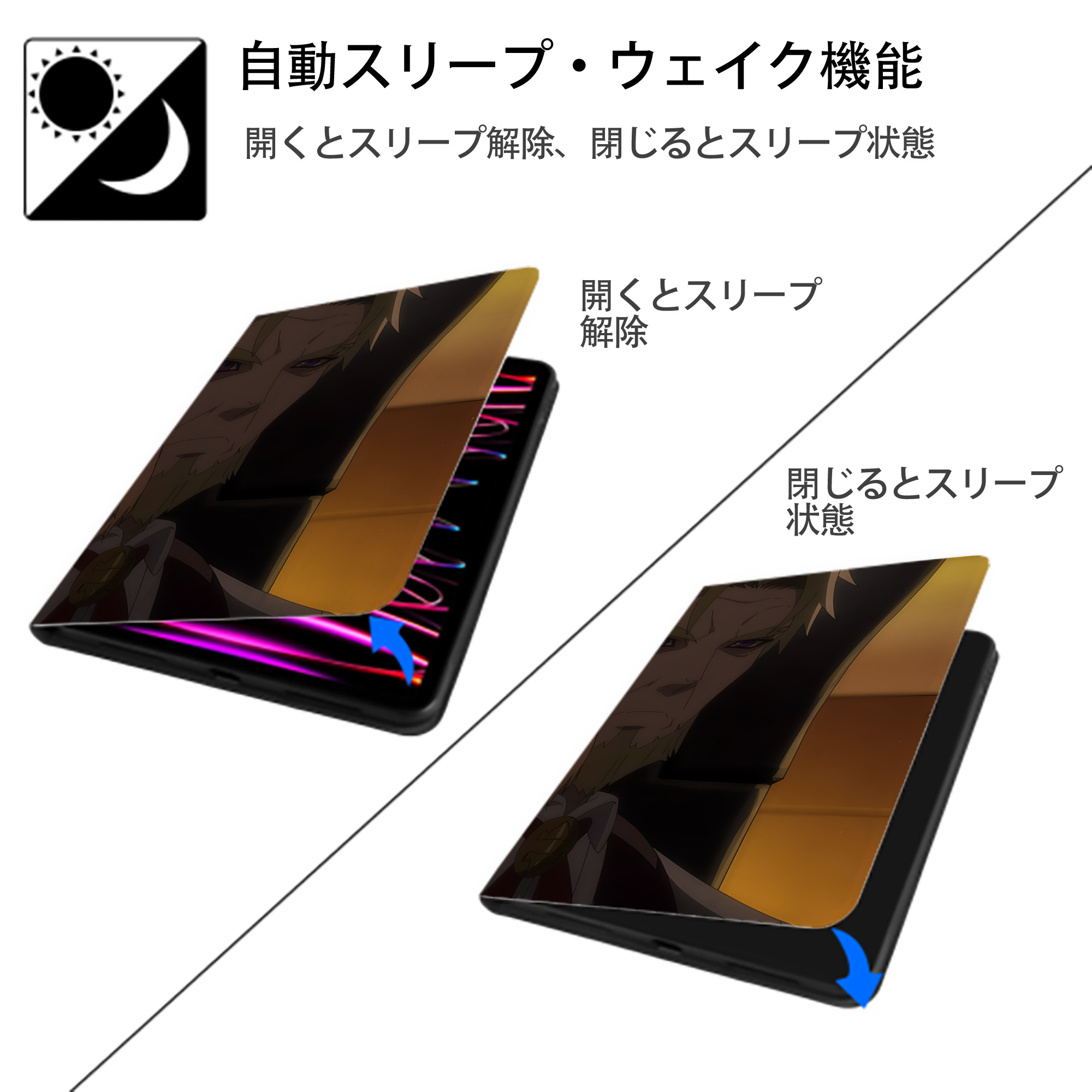 転スラ Regarding Reincarnated to Slime IPad ケース ブック型 PUレザー TPU 耐衝撃 軽量 薄型 ペン収納なし 全面保護 IPad 各モデル対応