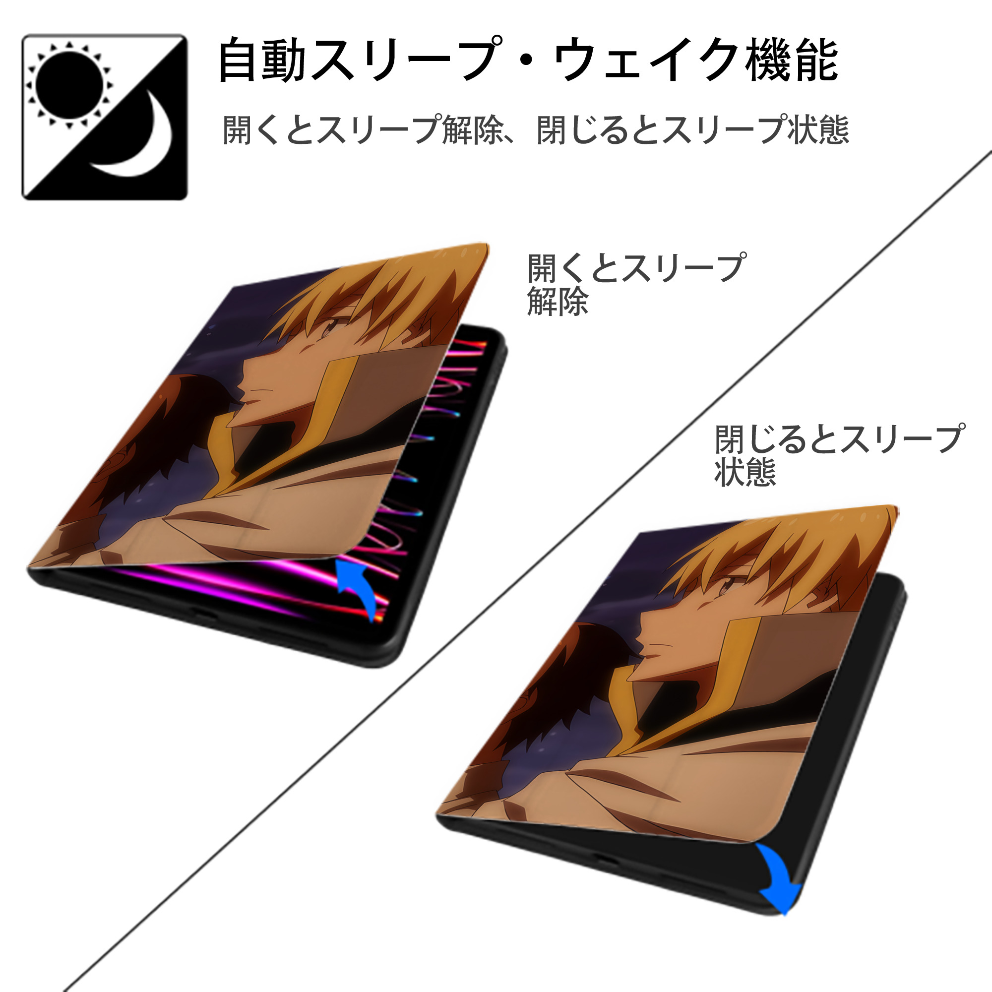 転スラ Regarding Reincarnated to Slime IPad ケース ブック型 PUレザー TPU 耐衝撃 軽量 薄型 ペン収納なし 全面保護 IPad 各モデル対応