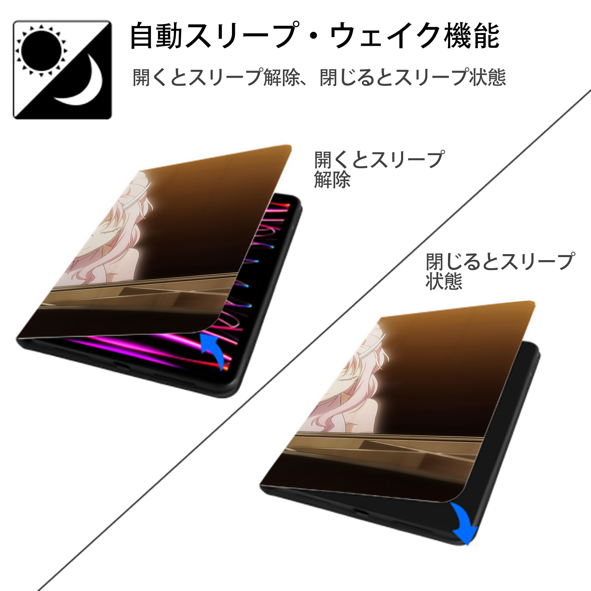 転スラ Regarding Reincarnated to Slime IPad ケース ブック型 PUレザー TPU 耐衝撃 軽量 薄型 ペン収納なし 全面保護 IPad 各モデル対応