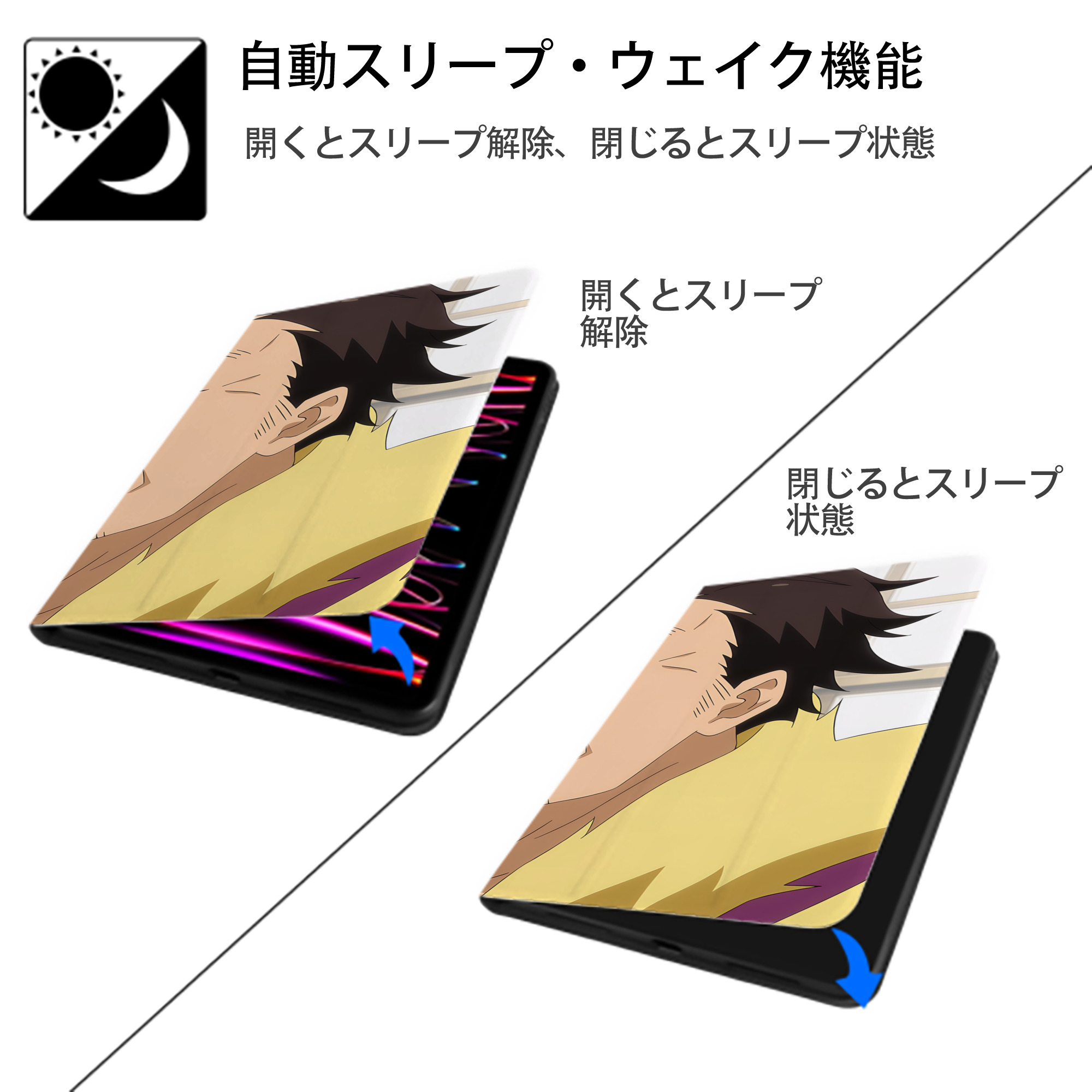 転スラ Regarding Reincarnated to Slime IPad ケース ブック型 PUレザー TPU 耐衝撃 軽量 薄型 ペン収納なし 全面保護 IPad 各モデル対応