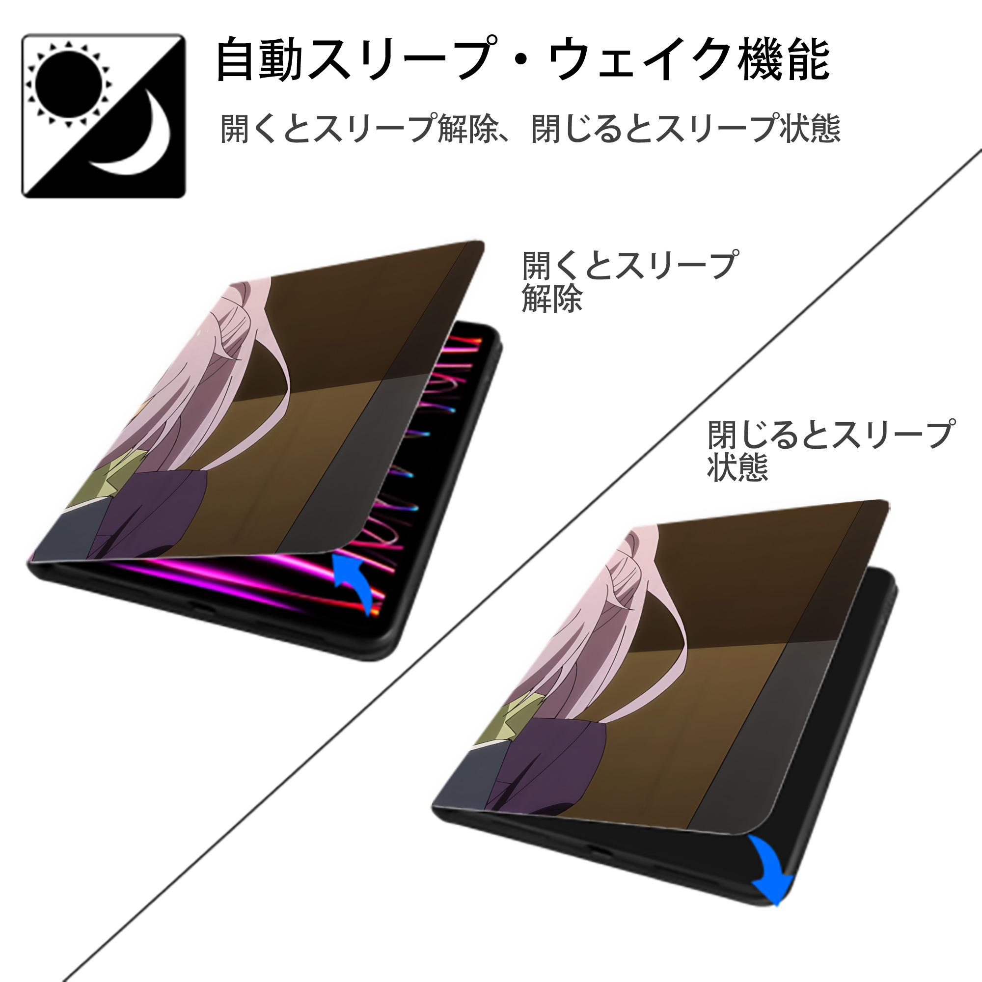 転スラ Regarding Reincarnated to Slime IPad ケース ブック型 PUレザー TPU 耐衝撃 軽量 薄型 ペン収納なし 全面保護 IPad 各モデル対応