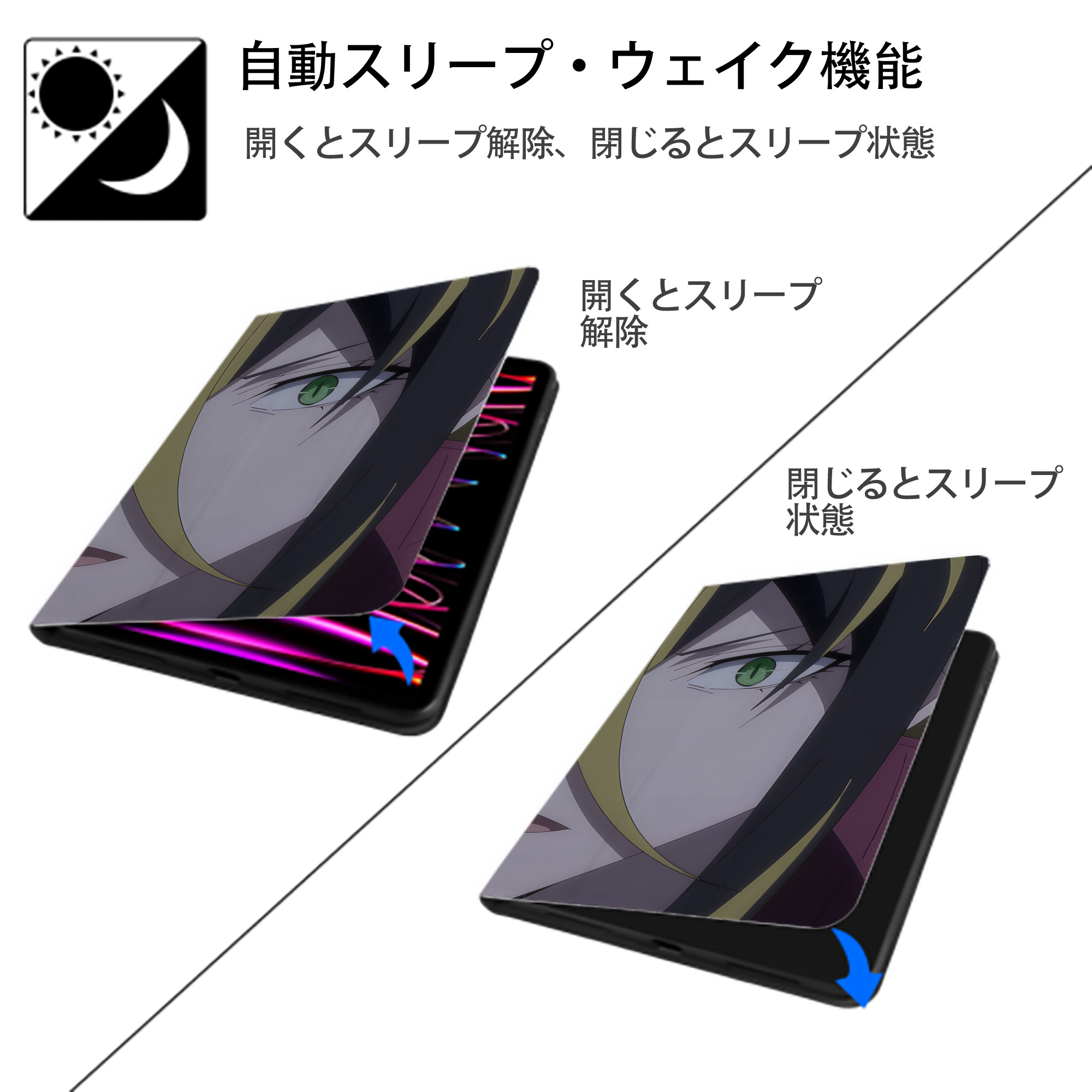 転スラ Regarding Reincarnated to Slime IPad ケース ブック型 PUレザー TPU 耐衝撃 軽量 薄型 ペン収納なし 全面保護 IPad 各モデル対応