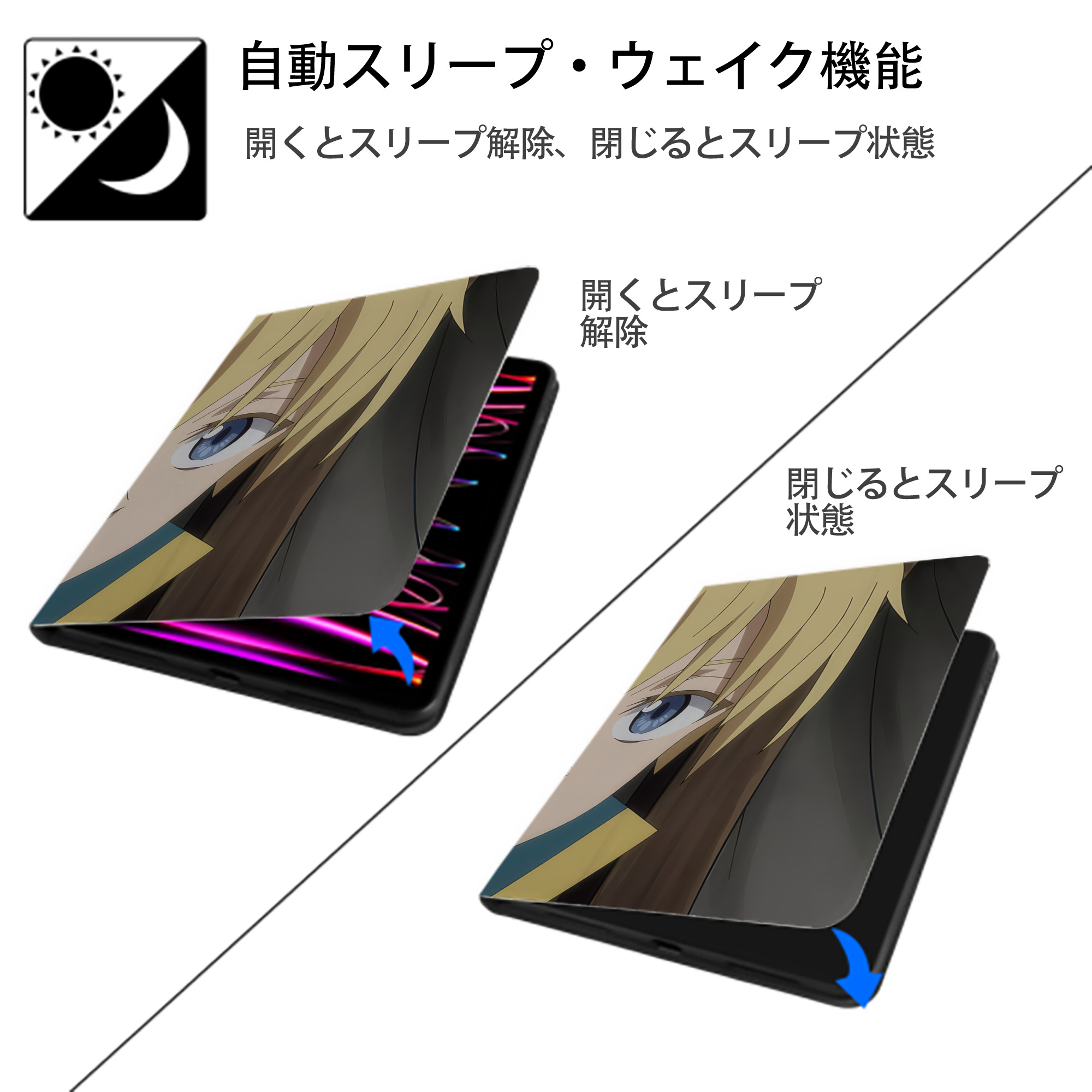 転スラ Regarding Reincarnated to Slime IPad ケース ブック型 PUレザー TPU 耐衝撃 軽量 薄型 ペン収納なし 全面保護 IPad 各モデル対応
