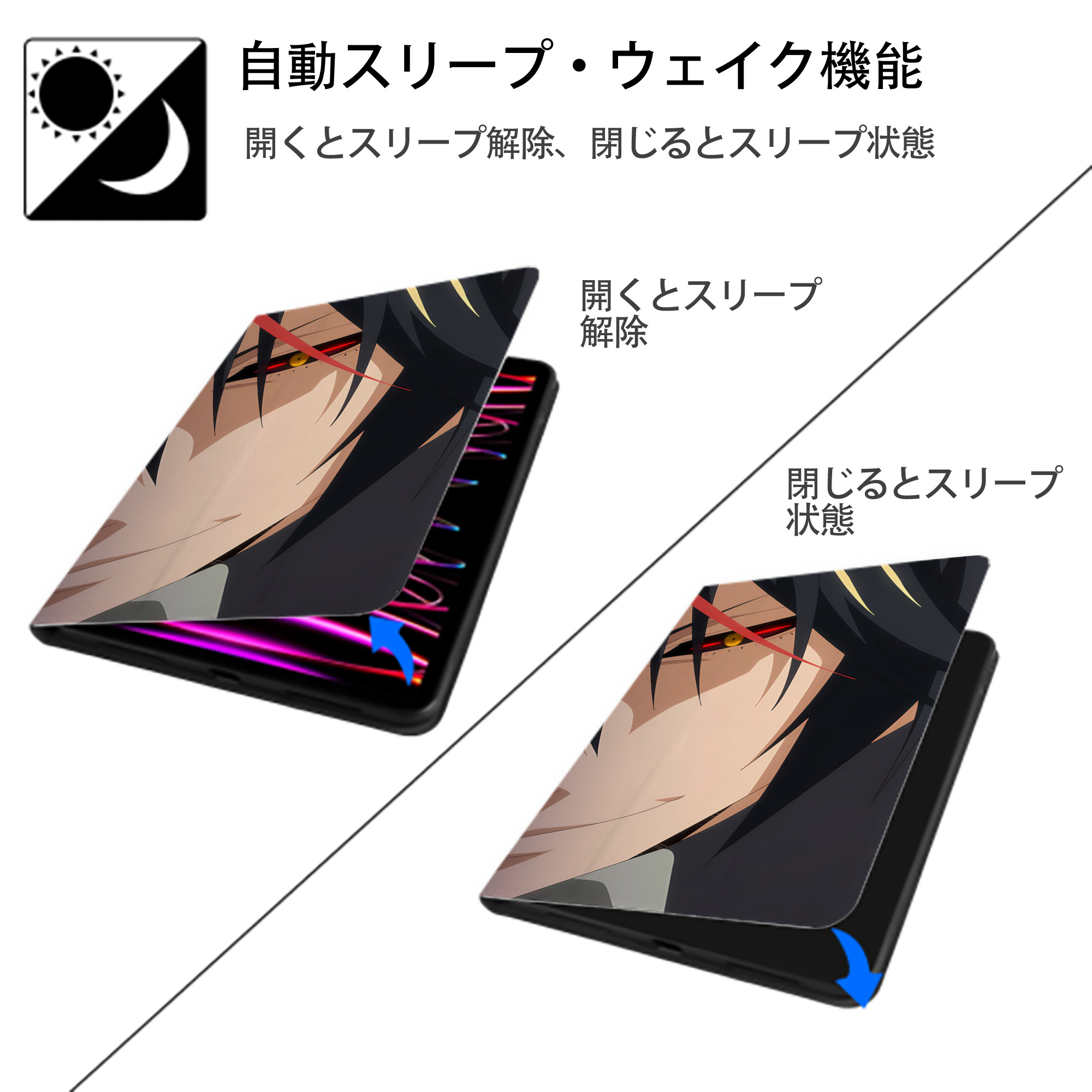 転スラ Regarding Reincarnated to Slime IPad ケース ブック型 PUレザー TPU 耐衝撃 軽量 薄型 ペン収納なし 全面保護 IPad 各モデル対応