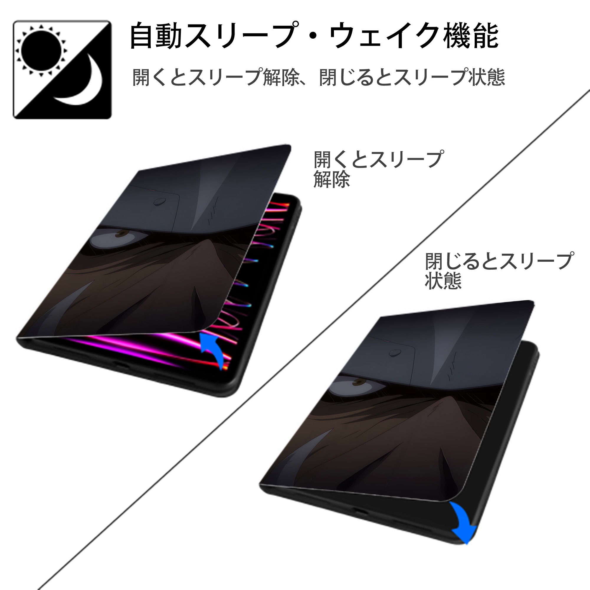 転スラ Regarding Reincarnated to Slime IPad ケース ブック型 PUレザー TPU 耐衝撃 軽量 薄型 ペン収納なし 全面保護 IPad 各モデル対応