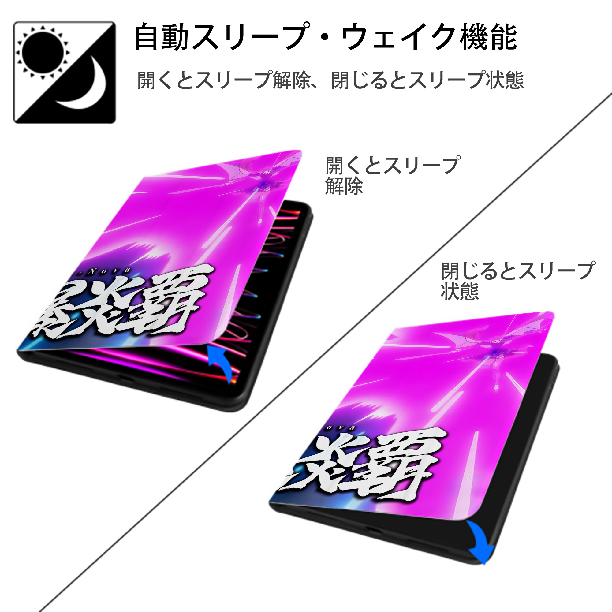 転スラ Regarding Reincarnated to Slime IPadケース ペンホルダー付き ブックスタイルデザイン