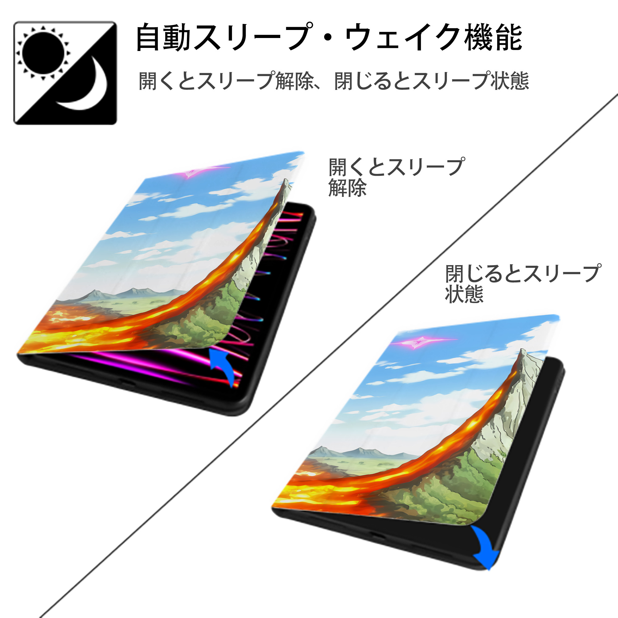 転スラ Regarding Reincarnated to Slime IPadケース ペンホルダー付き ブックスタイルデザイン