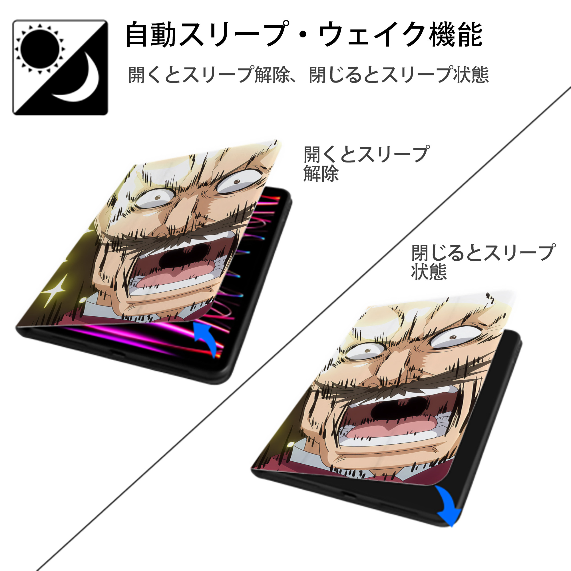 転スラ Regarding Reincarnated to Slime IPadケース ペンホルダー付き ブックスタイルデザイン