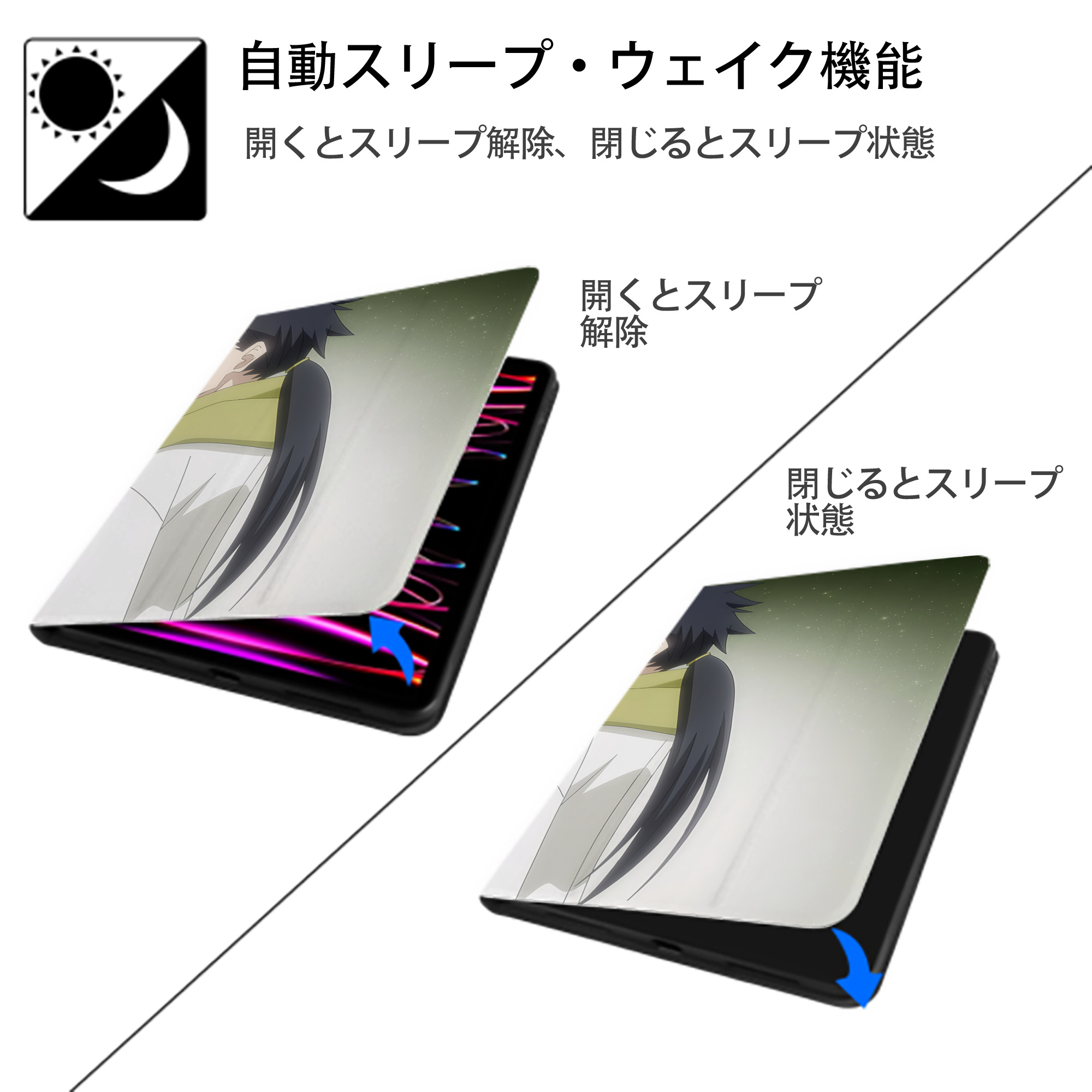 転スラ Regarding Reincarnated to Slime IPadケース ペンホルダー付き ブックスタイルデザイン