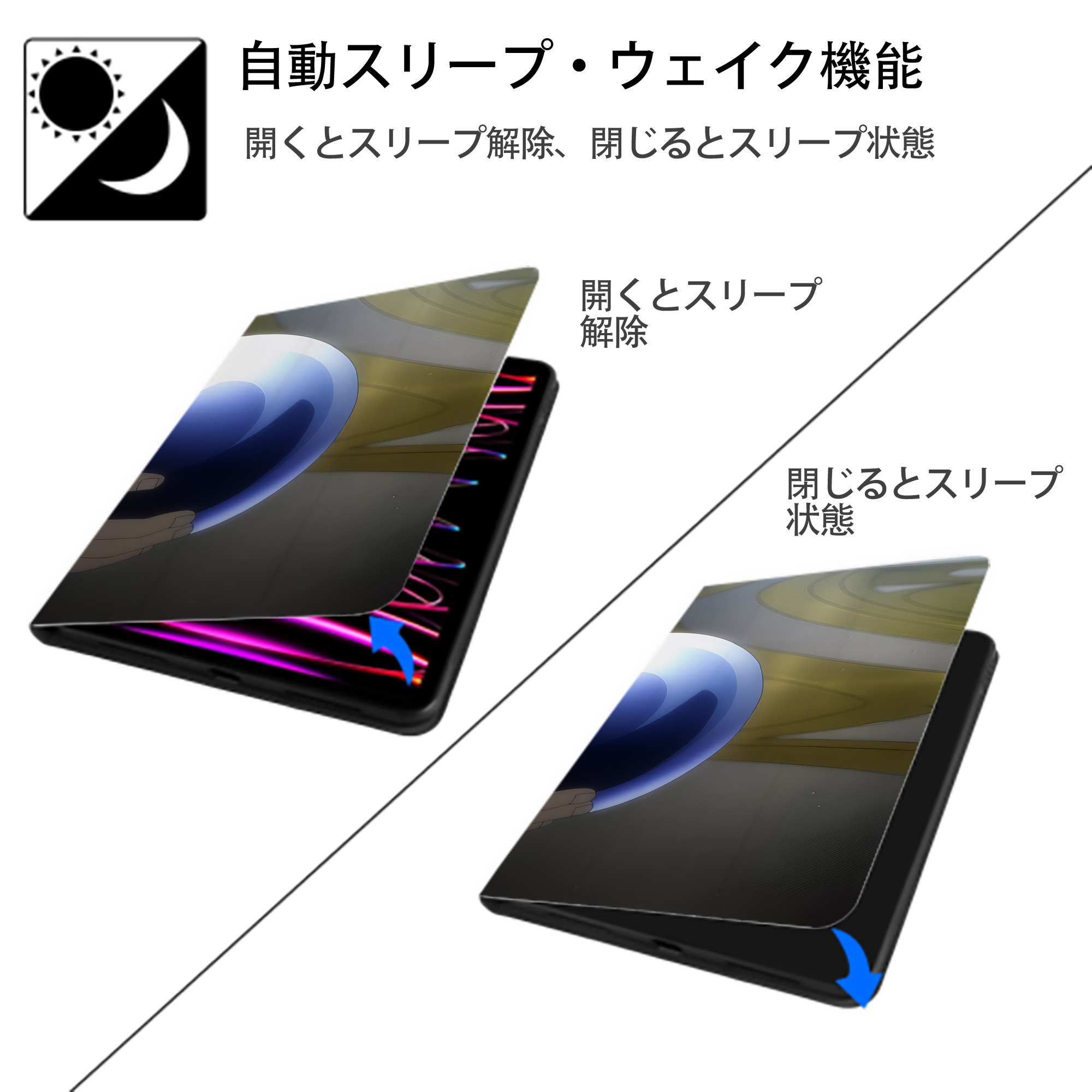 転スラ Regarding Reincarnated to Slime IPadケース ペンホルダー付き ブックスタイルデザイン