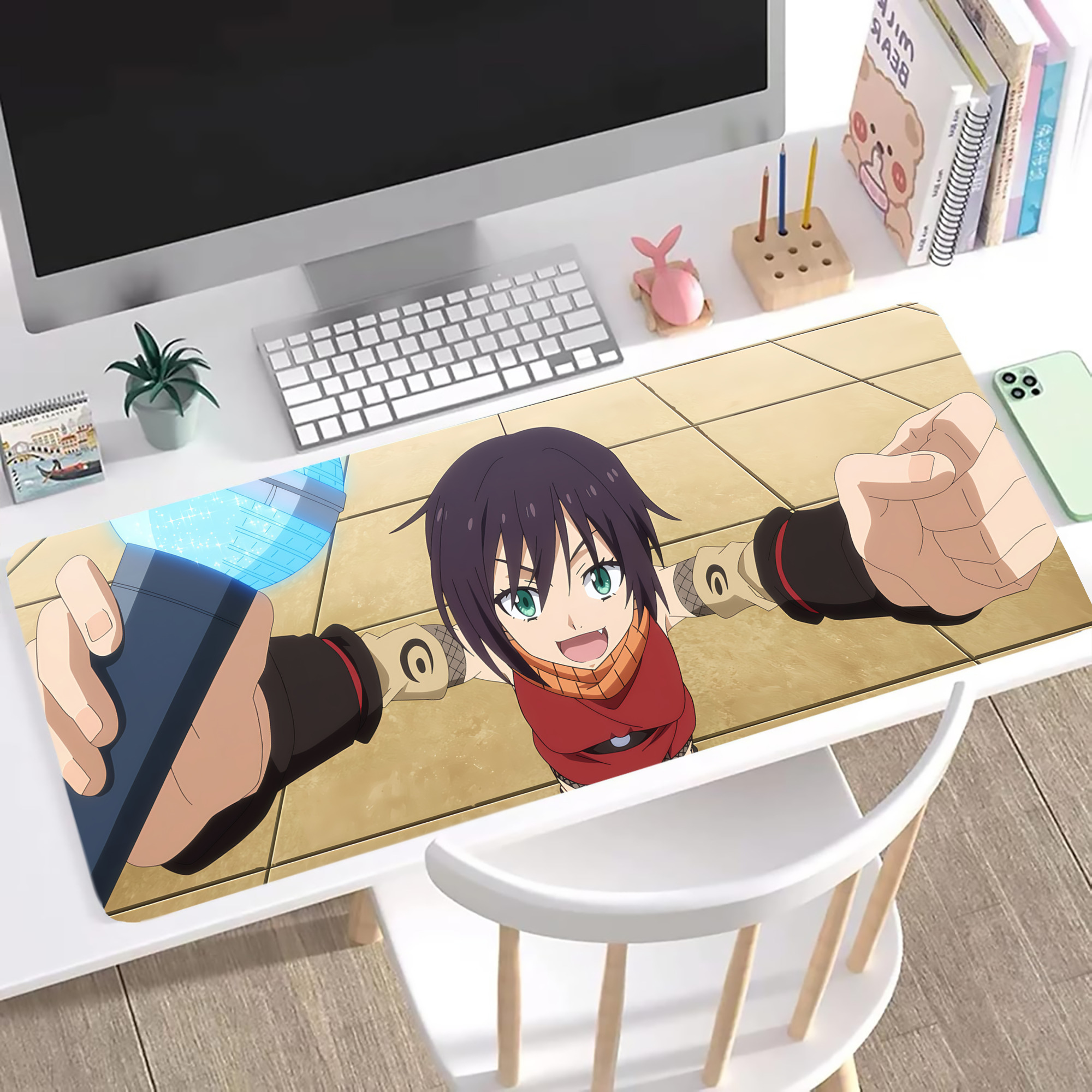 （画像用） 転スラ Regarding Reincarnated to Slime ステッチ加工 大判デスクマット／滑り止めマウスパッド