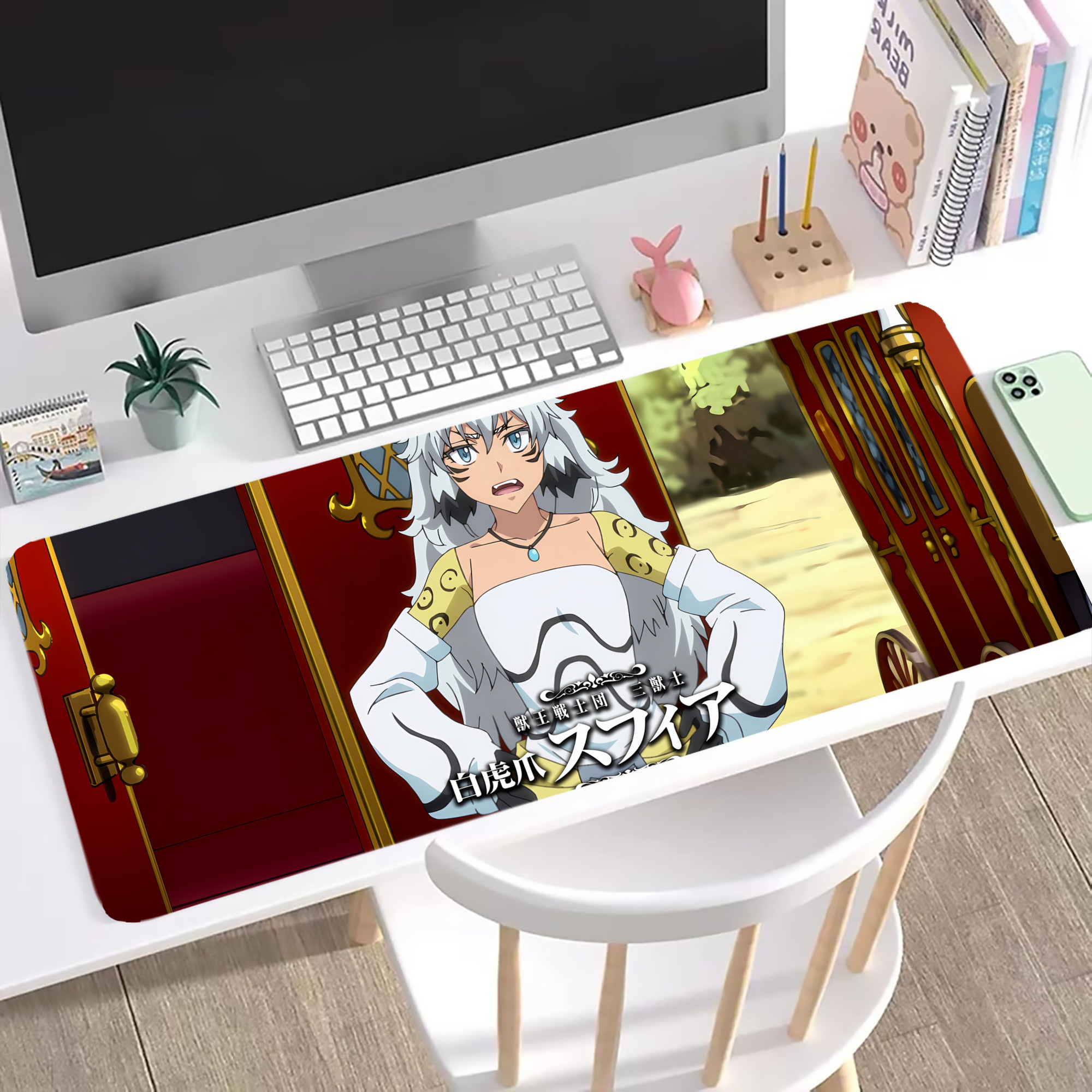 （画像用） 転スラ Regarding Reincarnated to Slime ステッチ加工 大判デスクマット／滑り止めマウスパッド
