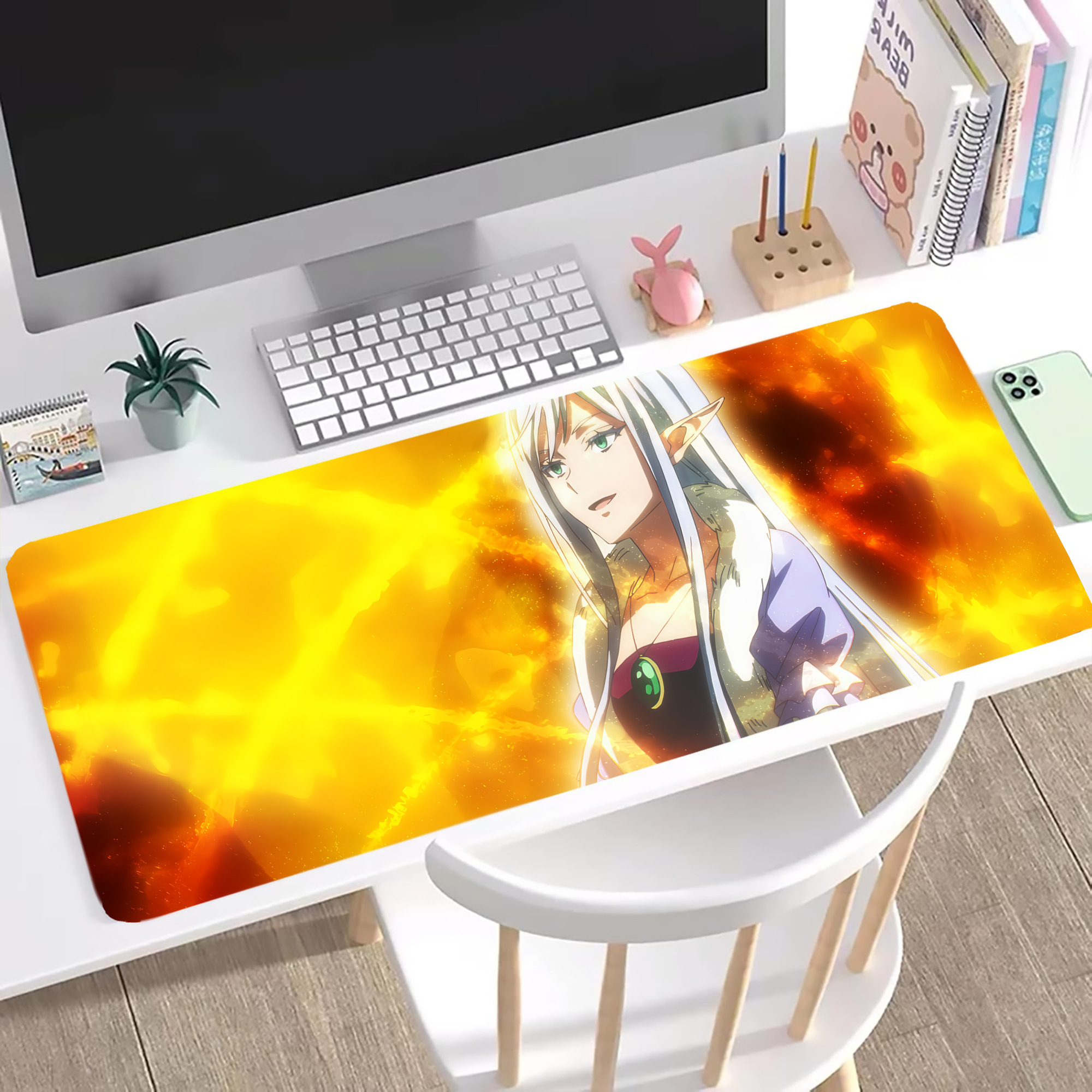（画像用） 転スラ Regarding Reincarnated to Slime ステッチ加工 大判デスクマット／滑り止めマウスパッド