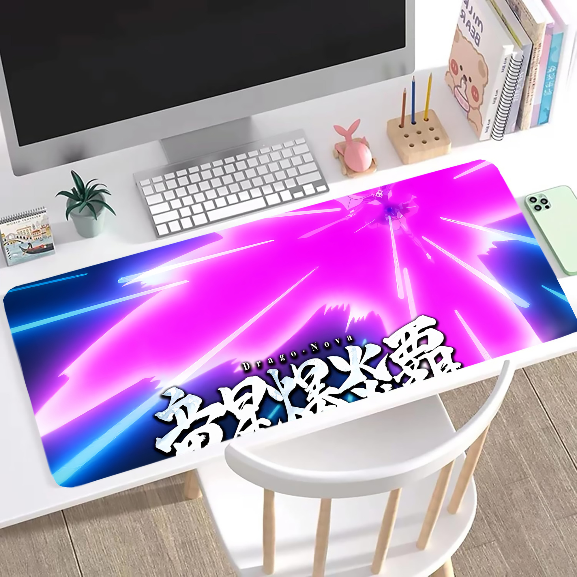 （画像用） 転スラ Regarding Reincarnated to Slime ステッチ加工 大判デスクマット／滑り止めマウスパッド