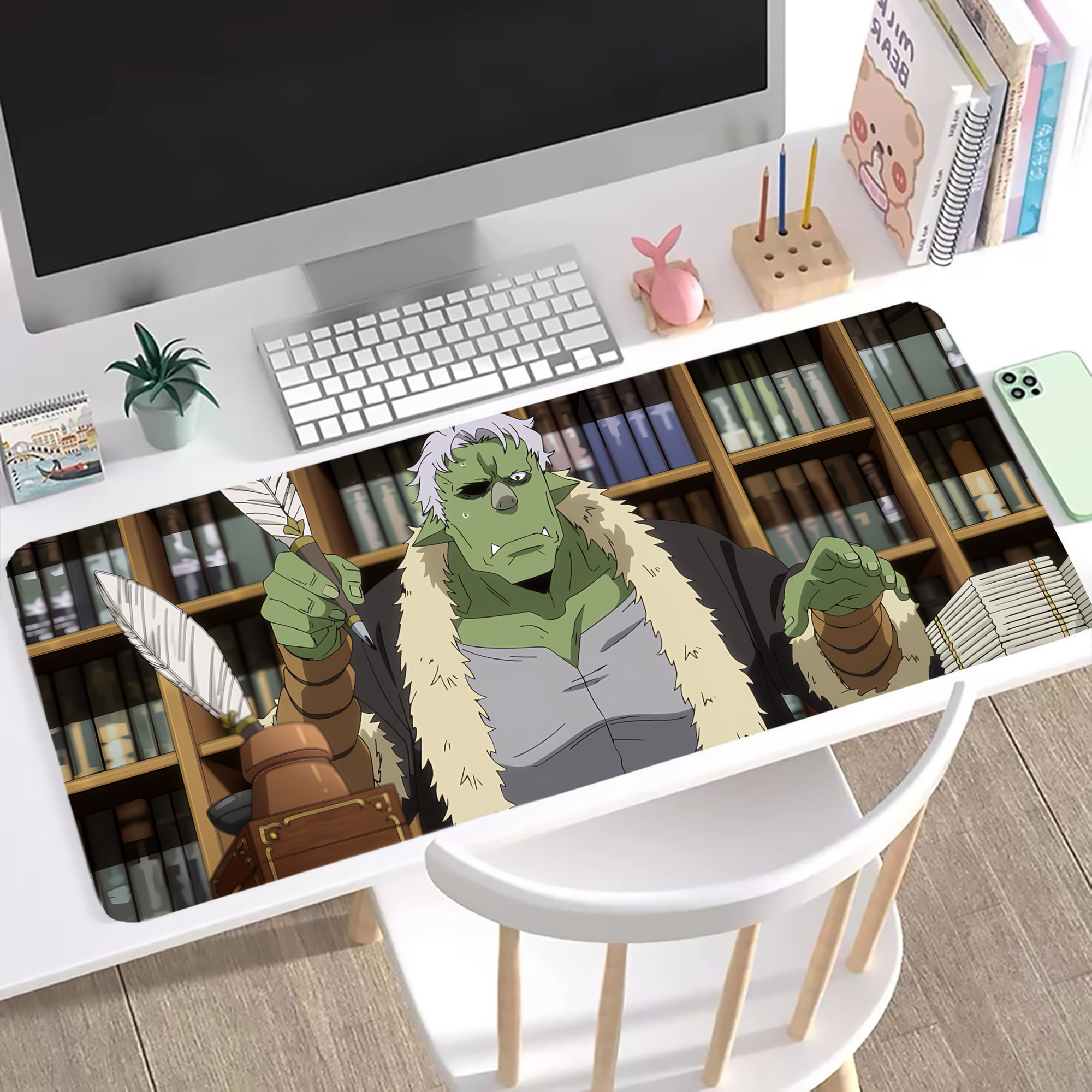 （画像用） 転スラ Regarding Reincarnated to Slime ステッチ加工 大判デスクマット／滑り止めマウスパッド