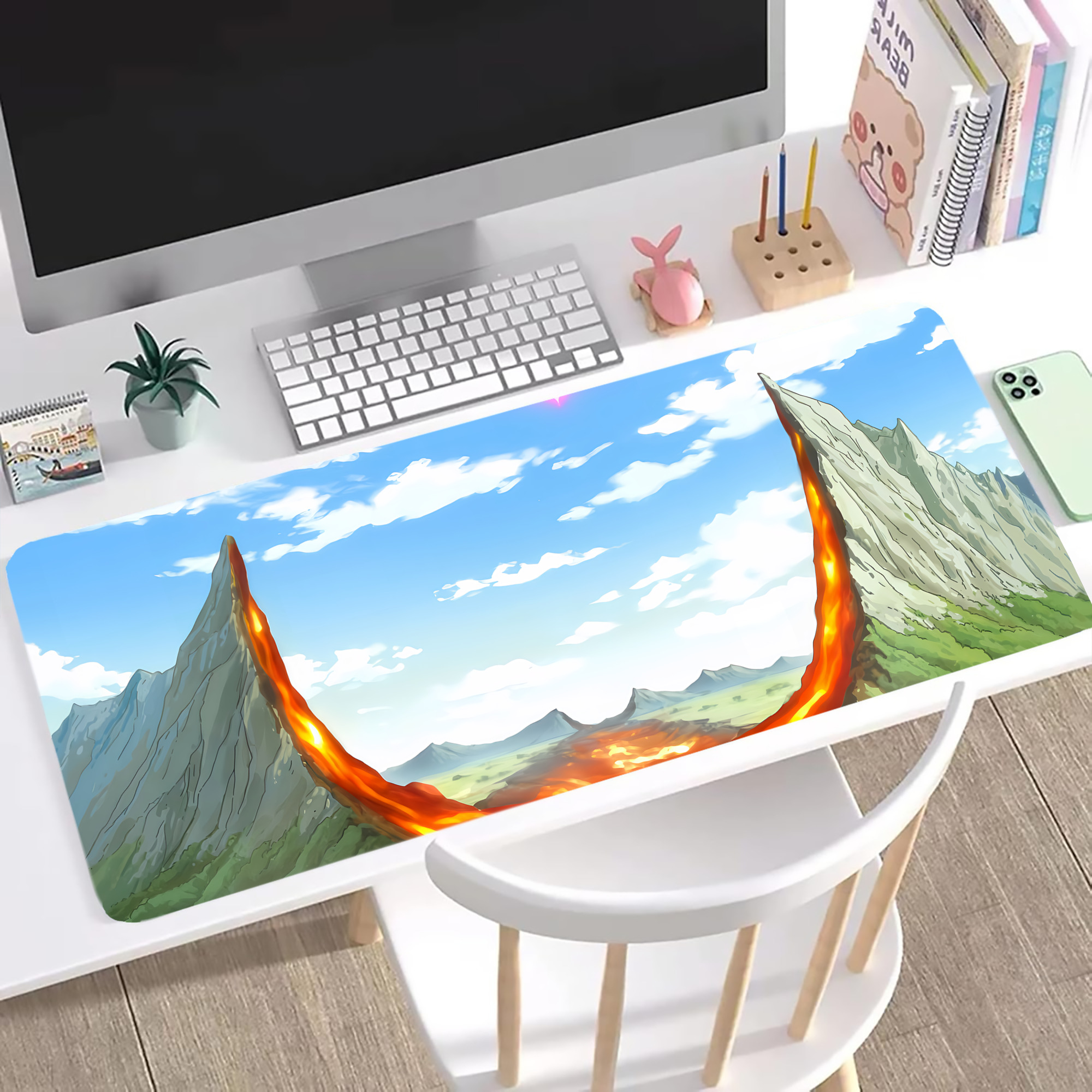 （画像用） 転スラ Regarding Reincarnated to Slime ステッチ加工 大判デスクマット／滑り止めマウスパッド