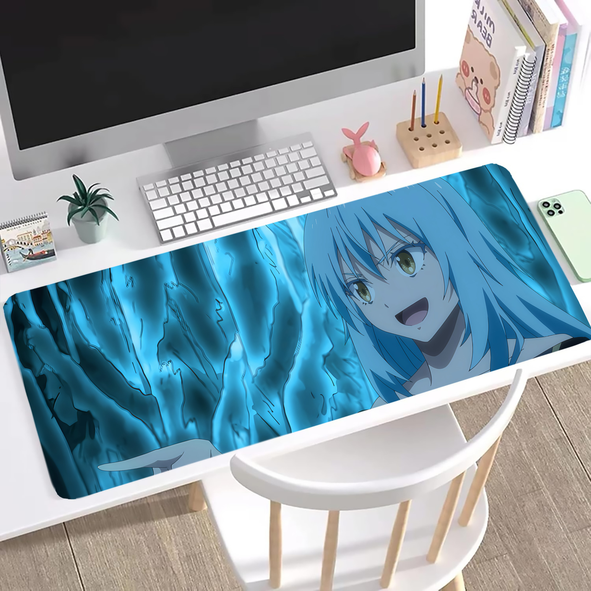 （画像用） 転スラ Regarding Reincarnated to Slime ステッチ加工 大判デスクマット／滑り止めマウスパッド