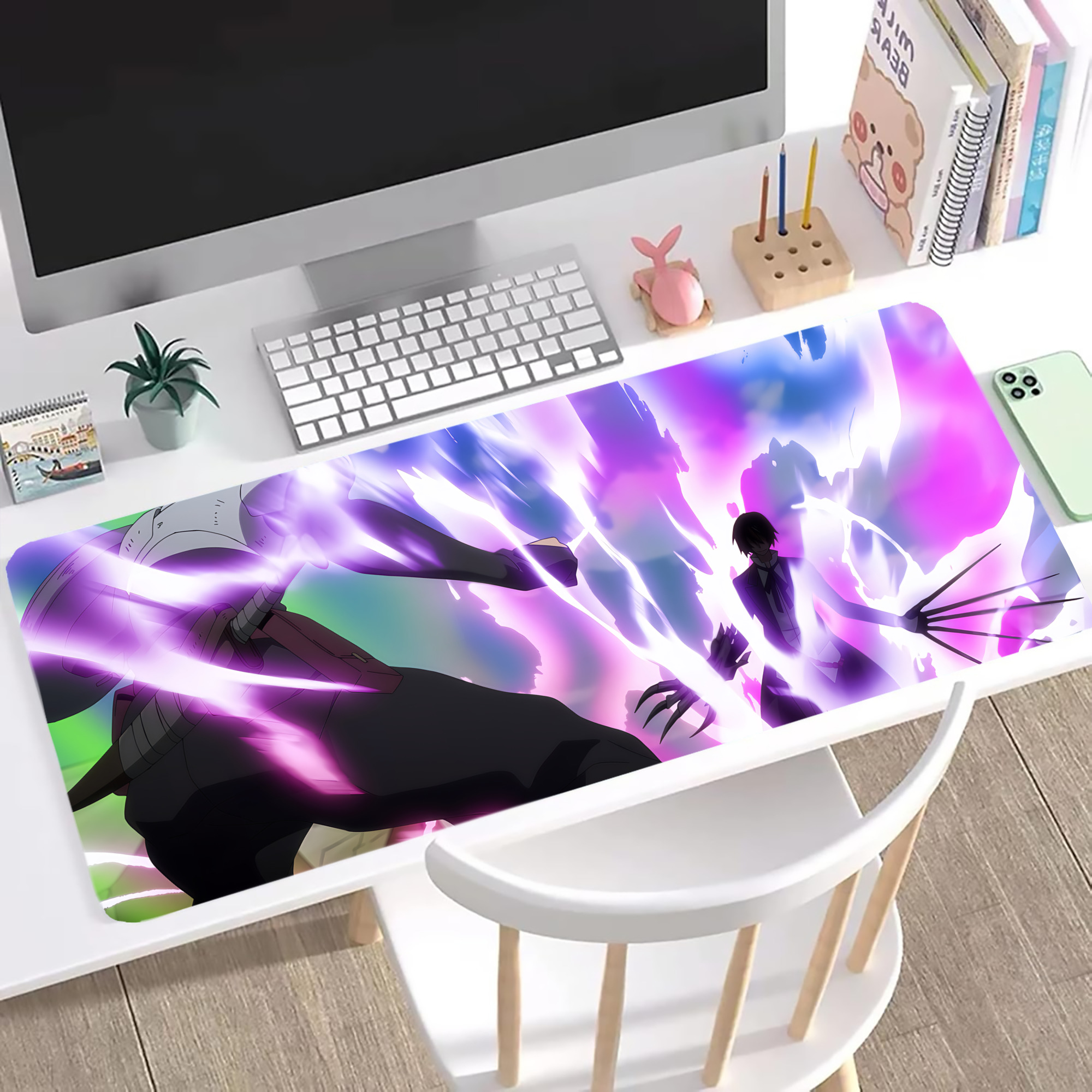 （画像用） 転スラ Regarding Reincarnated to Slime ステッチ加工 大判デスクマット／滑り止めマウスパッド