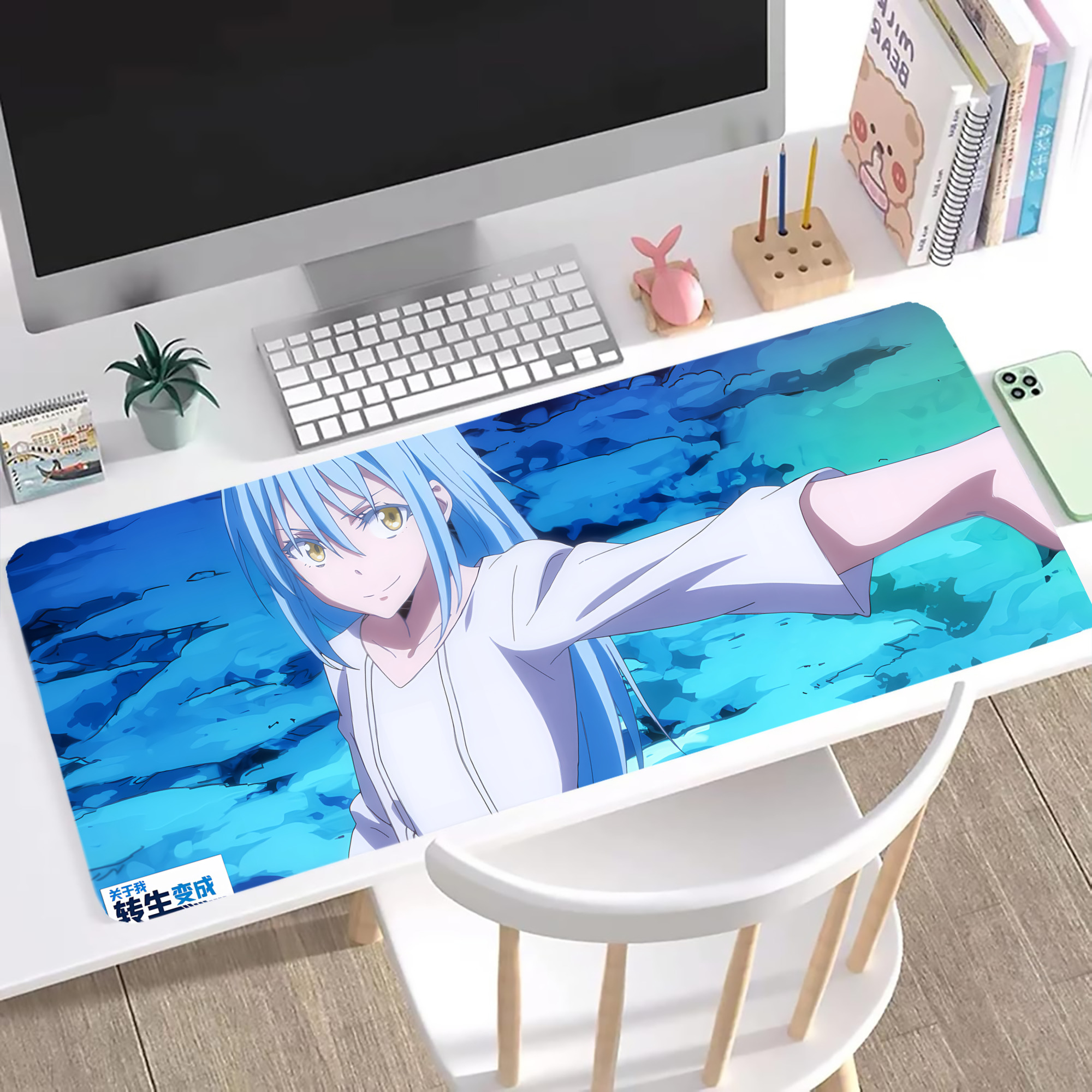 （画像用） 転スラ Regarding Reincarnated to Slime ステッチ加工 大判デスクマット／滑り止めマウスパッド
