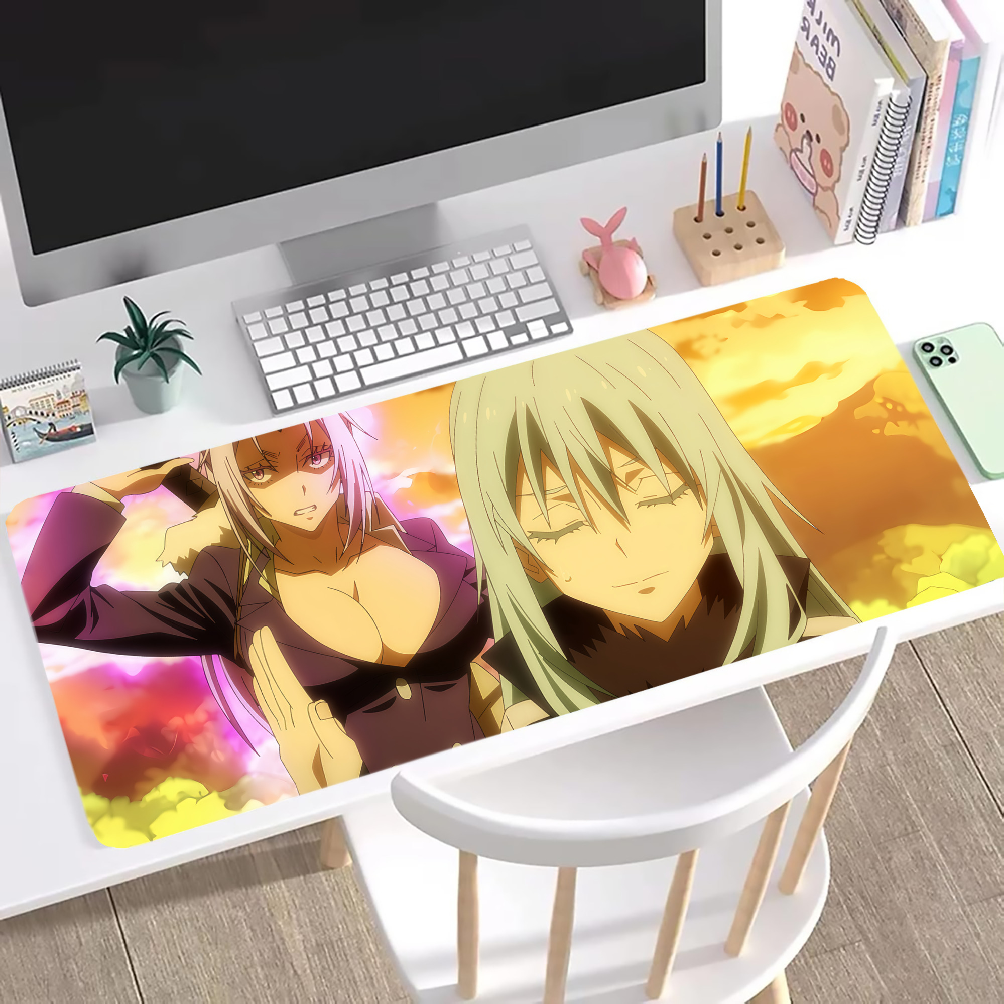 （画像用） 転スラ Regarding Reincarnated to Slime ステッチ加工 大判デスクマット／滑り止めマウスパッド