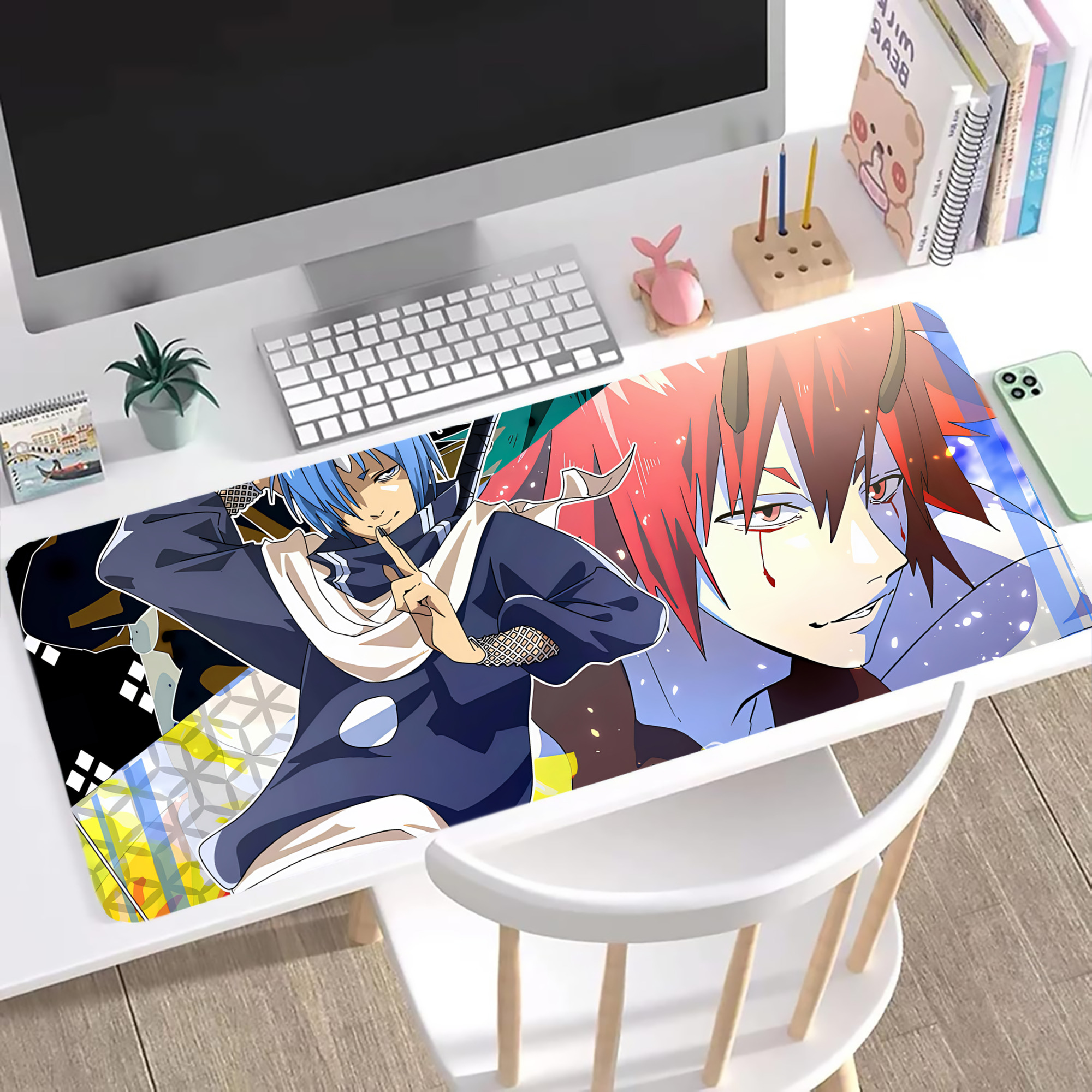 （画像用） 転スラ Regarding Reincarnated to Slime ステッチ加工 大判デスクマット／滑り止めマウスパッド
