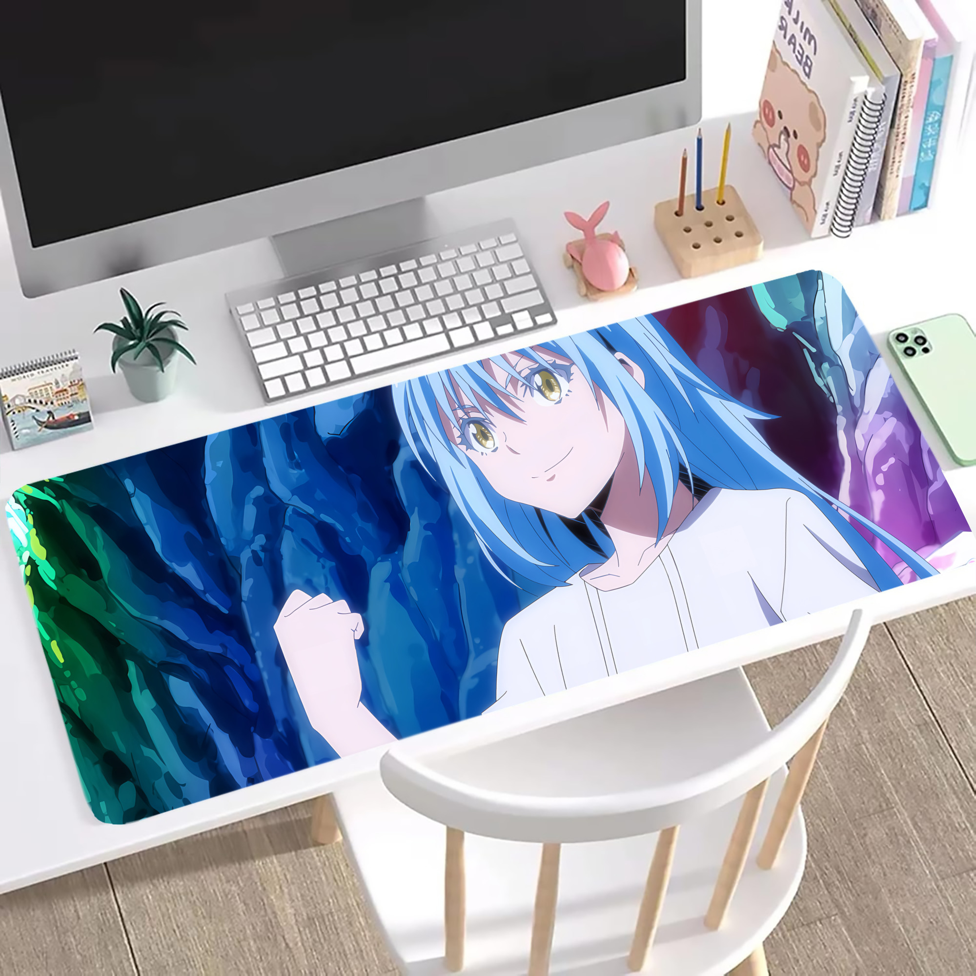 （画像用） 転スラ Regarding Reincarnated to Slime ステッチ加工 大判デスクマット／滑り止めマウスパッド
