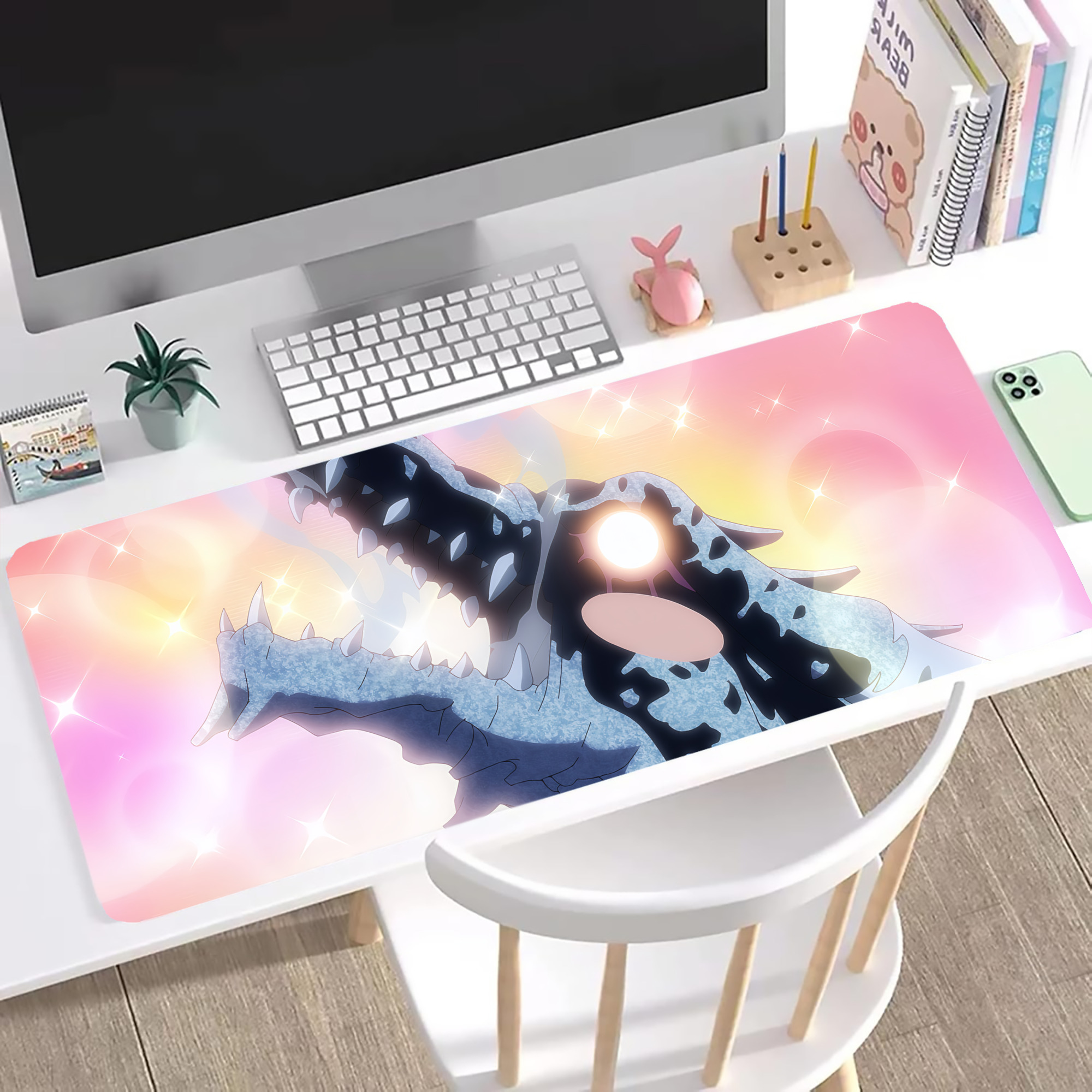 （画像用） 転スラ Regarding Reincarnated to Slime ステッチ加工 大判デスクマット／滑り止めマウスパッド