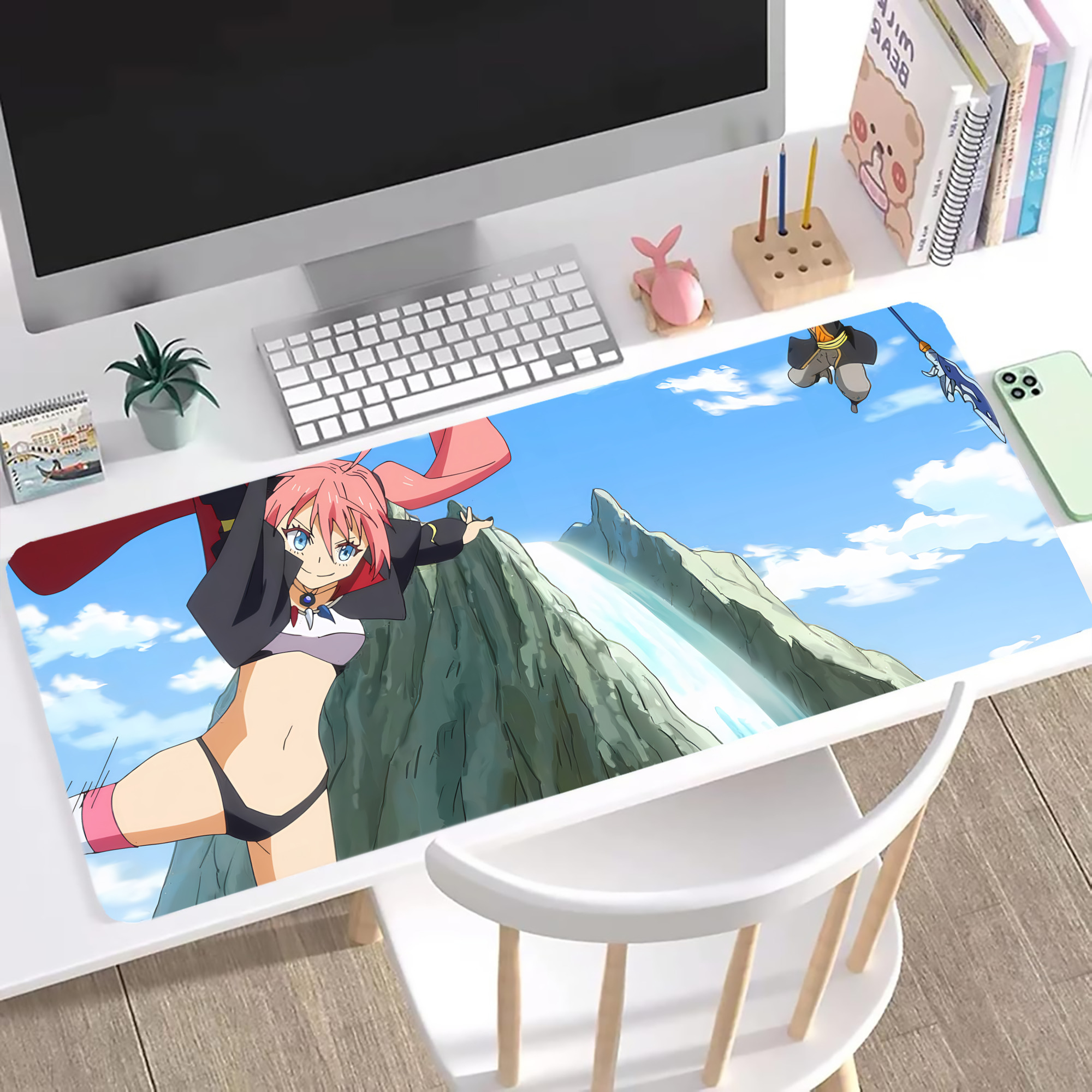 （画像用） 転スラ Regarding Reincarnated to Slime ステッチ加工 大判デスクマット／滑り止めマウスパッド