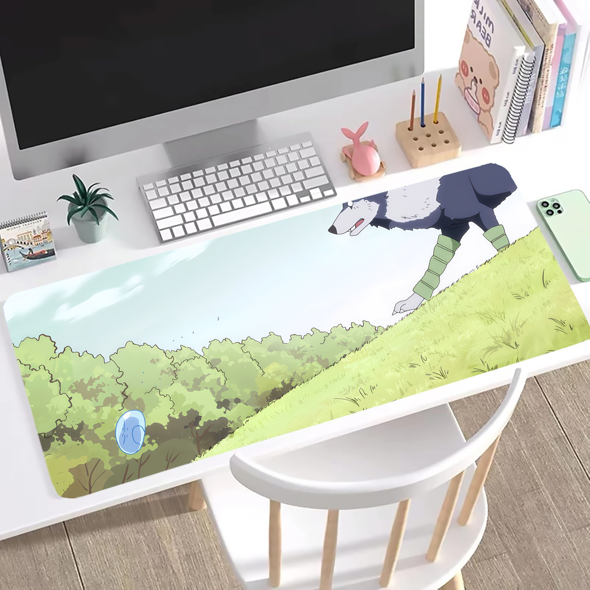 （画像用） 転スラ Regarding Reincarnated to Slime ステッチ加工 大判デスクマット／滑り止めマウスパッド