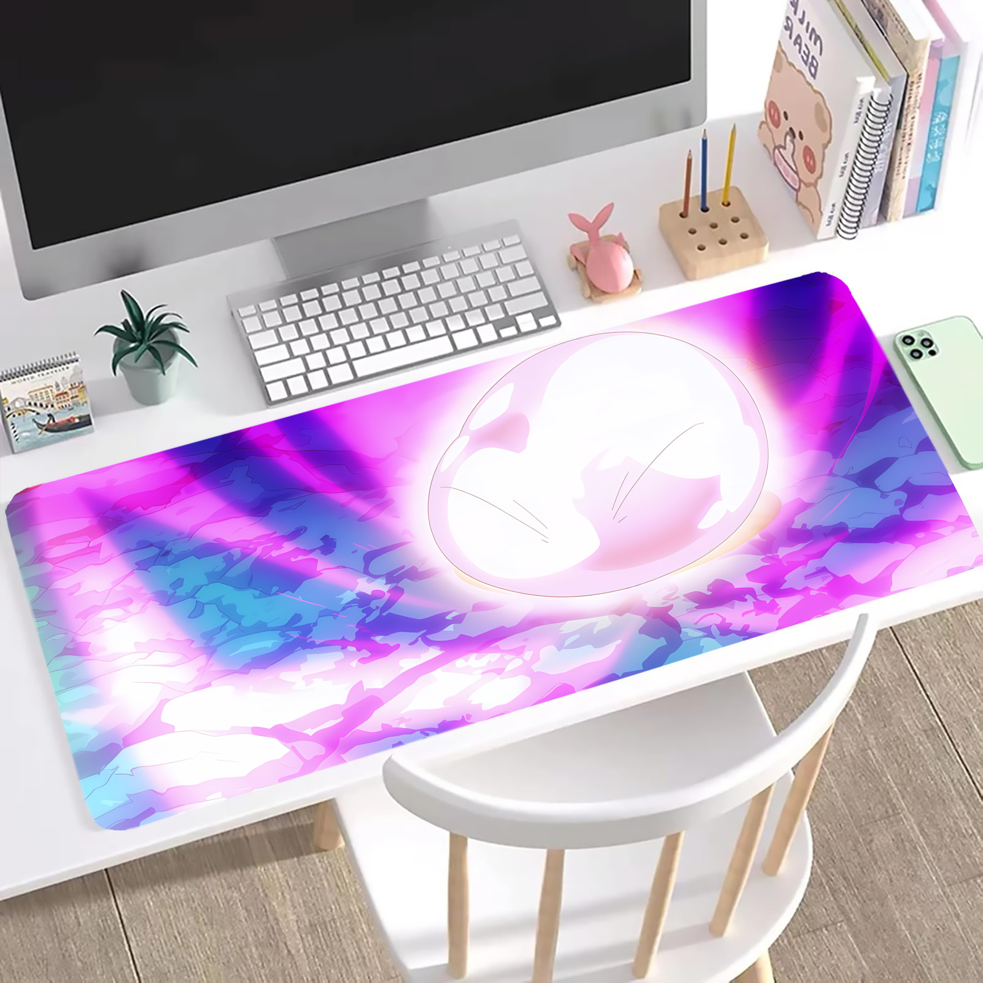 （画像用） 転スラ Regarding Reincarnated to Slime ステッチ加工 大判デスクマット／滑り止めマウスパッド