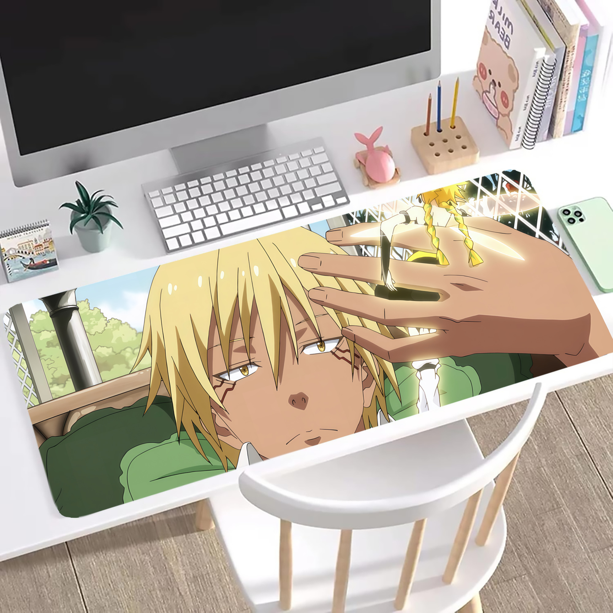 （画像用） 転スラ Regarding Reincarnated to Slime ステッチ加工 大判デスクマット／滑り止めマウスパッド