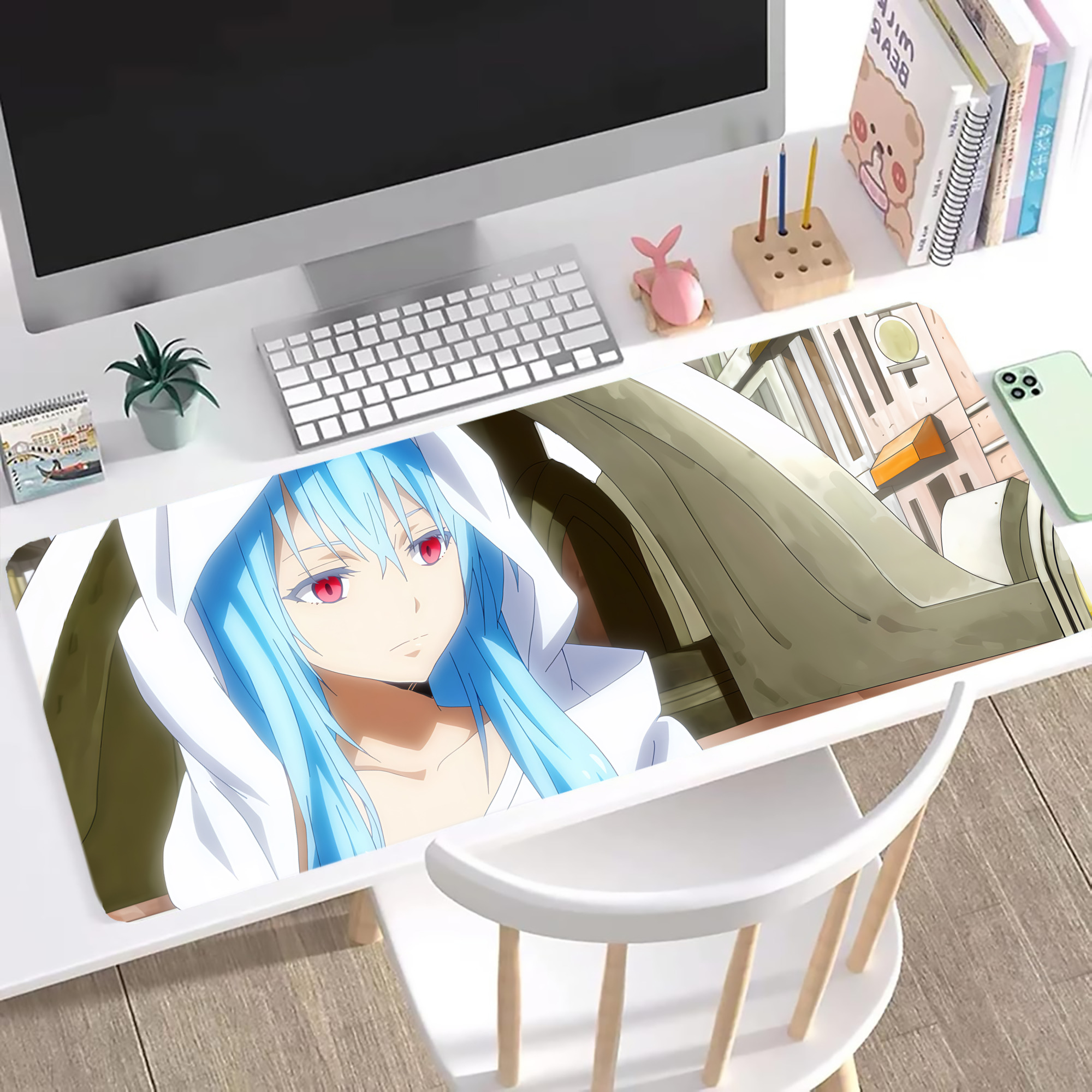 （画像用） 転スラ Regarding Reincarnated to Slime ステッチ加工 大判デスクマット／滑り止めマウスパッド