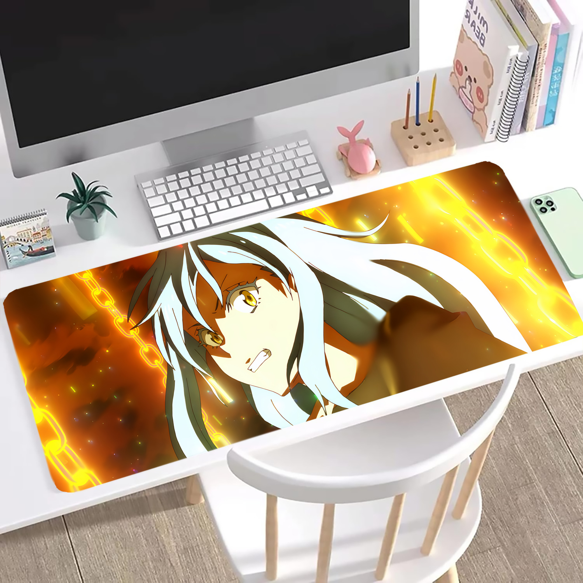 （画像用） 転スラ Regarding Reincarnated to Slime ステッチ加工 大判デスクマット／滑り止めマウスパッド