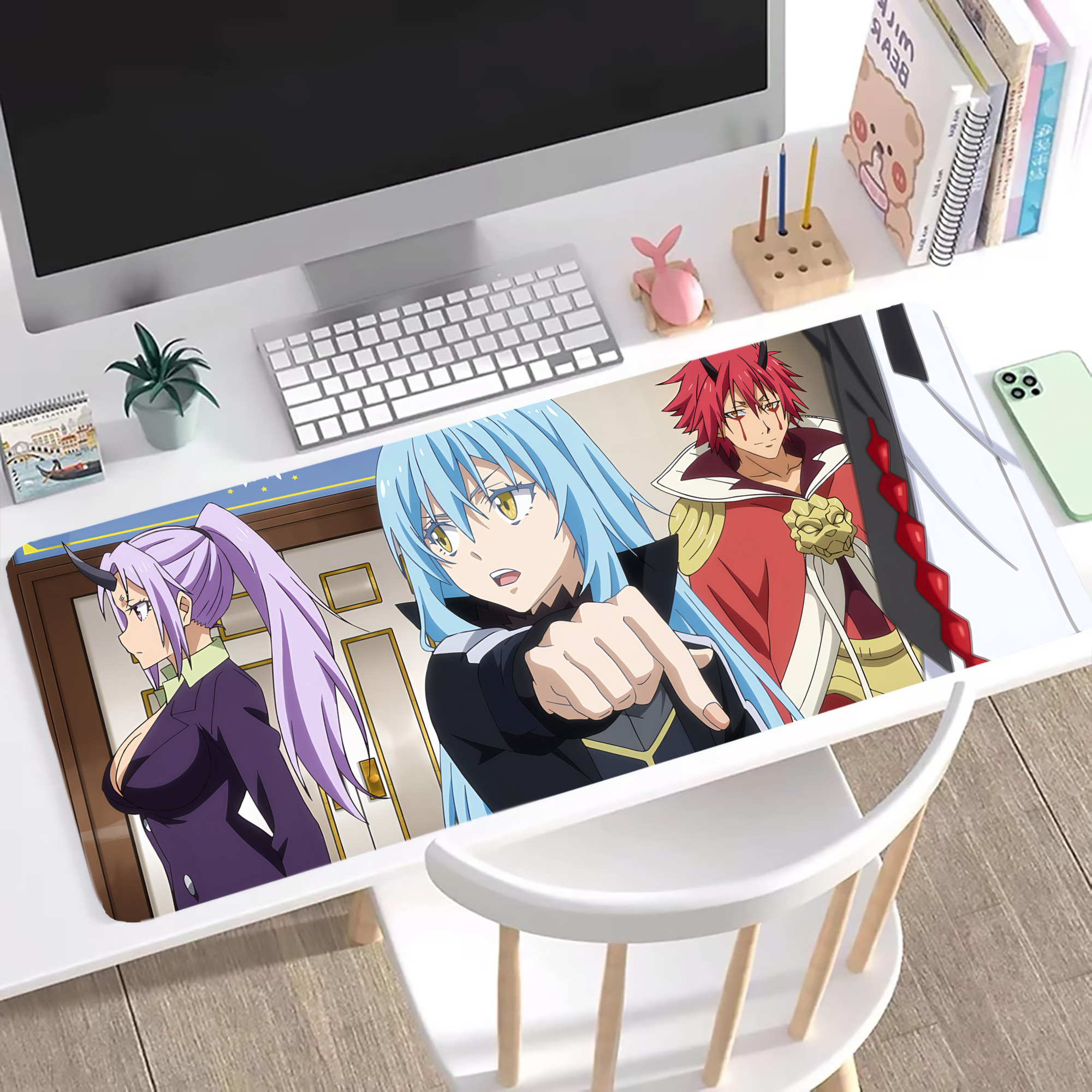 （画像用） 転スラ Regarding Reincarnated to Slime ステッチ加工 大判デスクマット／滑り止めマウスパッド