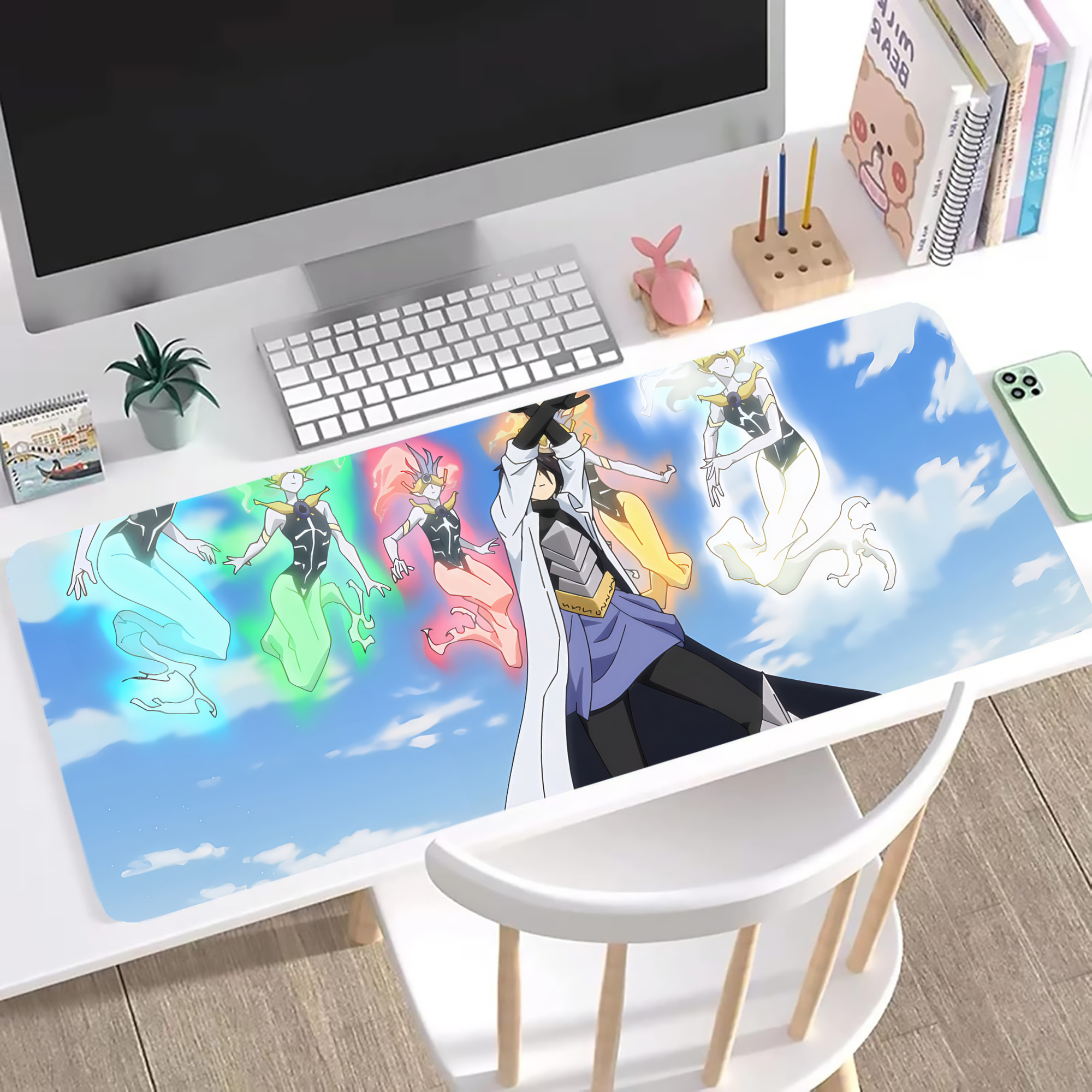 （画像用） 転スラ Regarding Reincarnated to Slime ステッチ加工 大判デスクマット／滑り止めマウスパッド