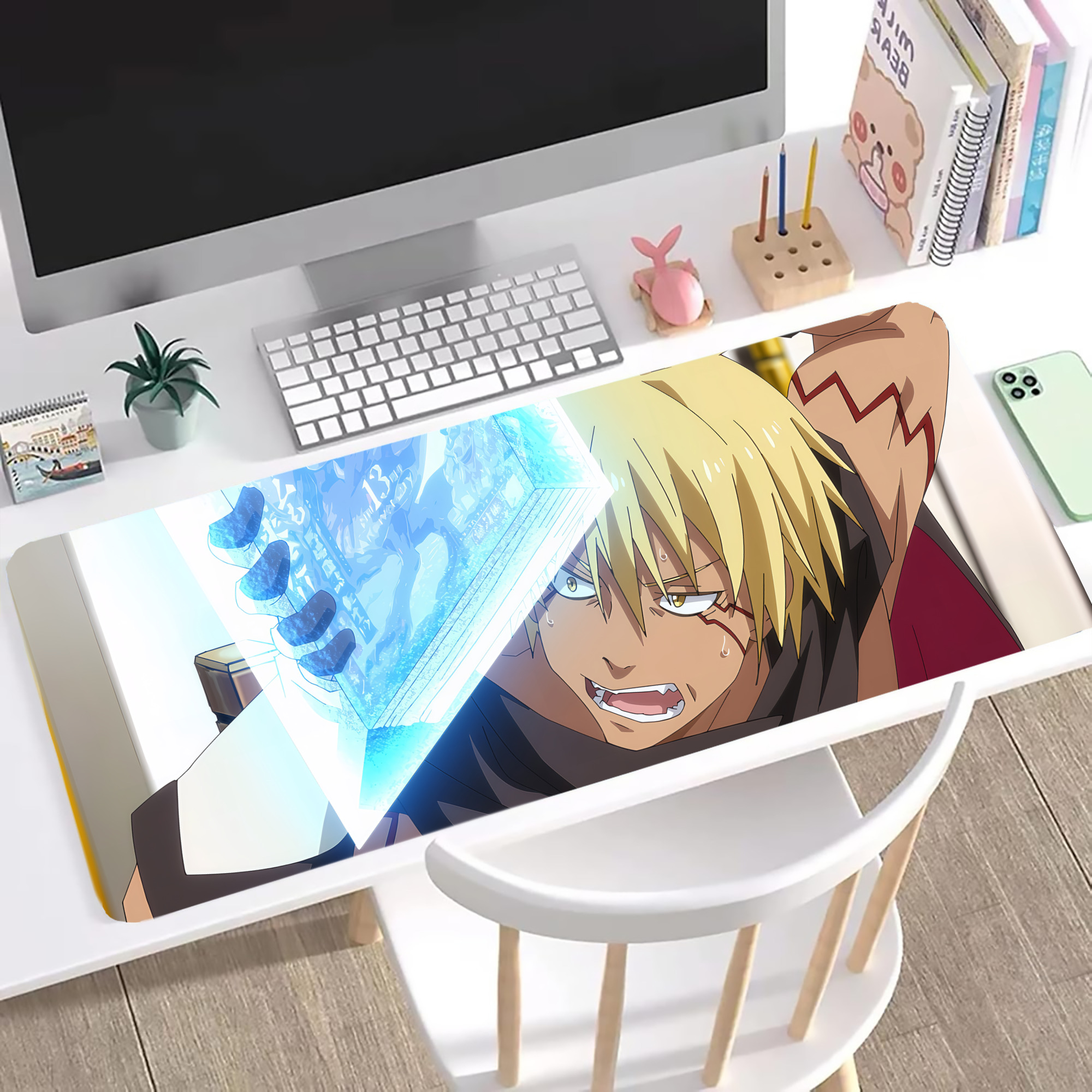 （画像用） 転スラ Regarding Reincarnated to Slime ステッチ加工 大判デスクマット／滑り止めマウスパッド