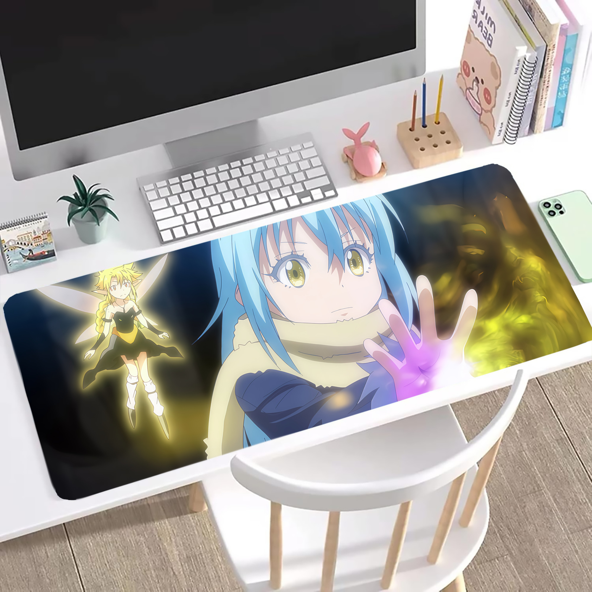 （画像用） 転スラ Regarding Reincarnated to Slime ステッチ加工 大判デスクマット／滑り止めマウスパッド