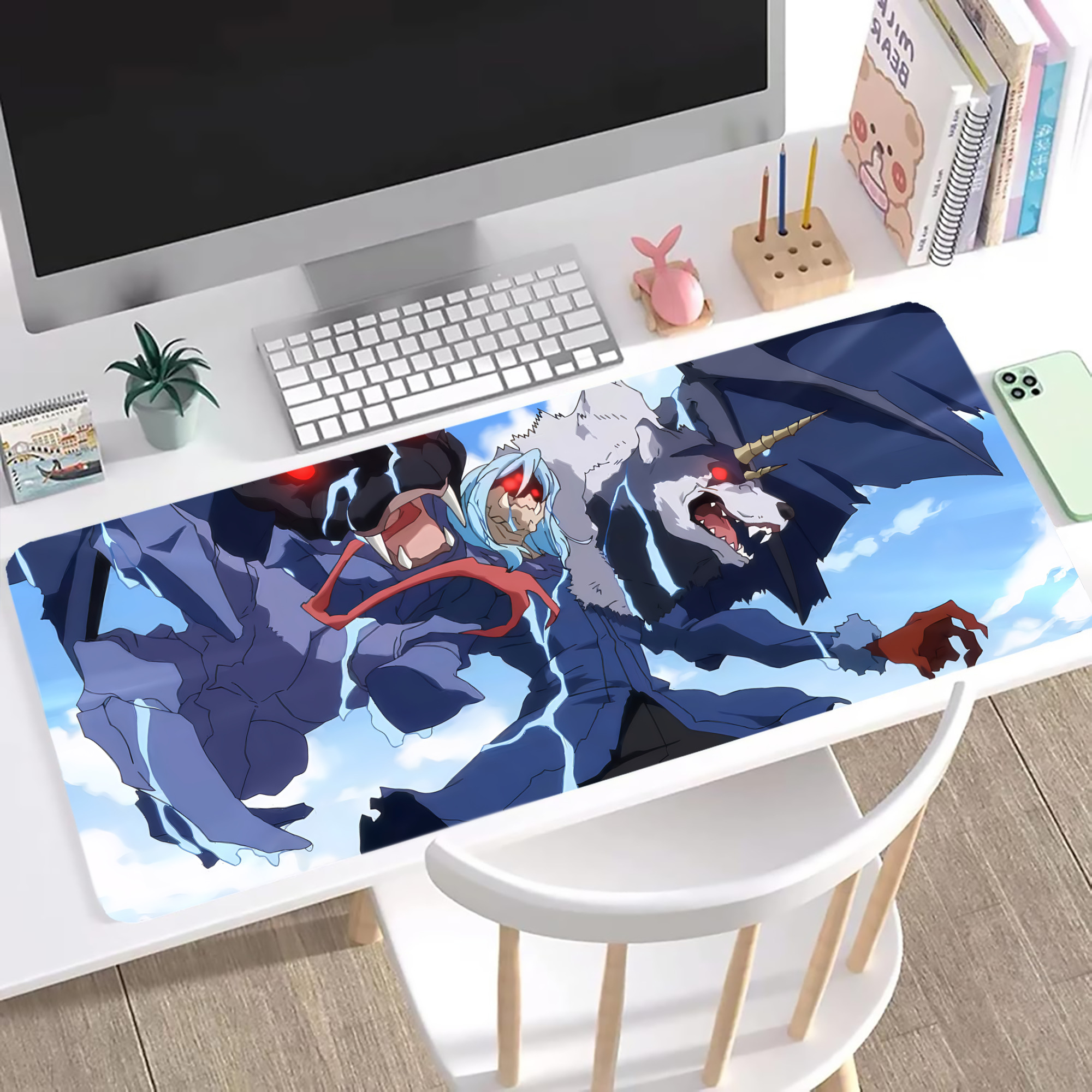 （画像用） 転スラ Regarding Reincarnated to Slime ステッチ加工 大判デスクマット／滑り止めマウスパッド