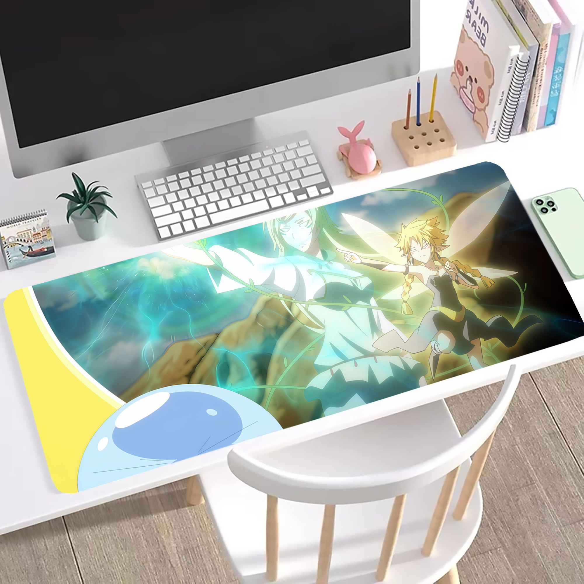 （画像用） 転スラ Regarding Reincarnated to Slime ステッチ加工 大判デスクマット／滑り止めマウスパッド