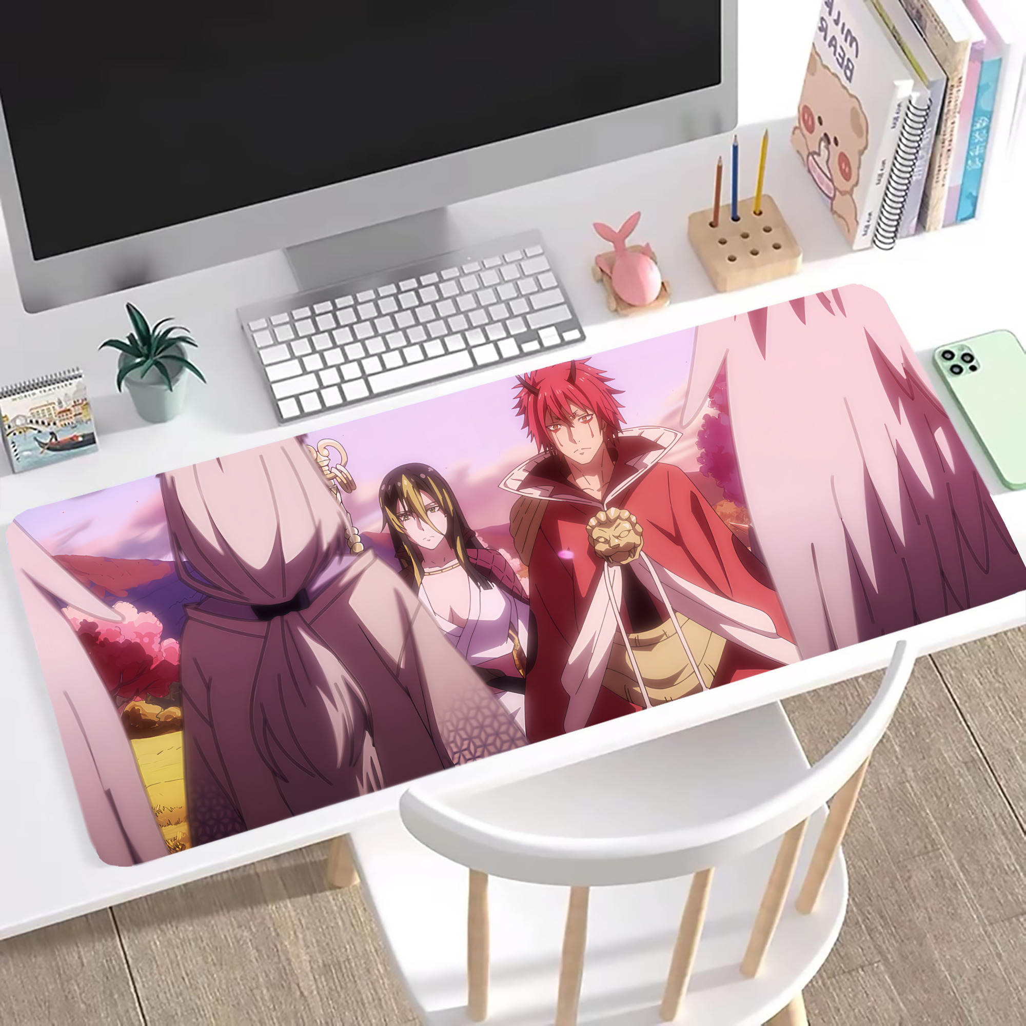 （画像用） 転スラ Regarding Reincarnated to Slime ステッチ加工 大判デスクマット／滑り止めマウスパッド