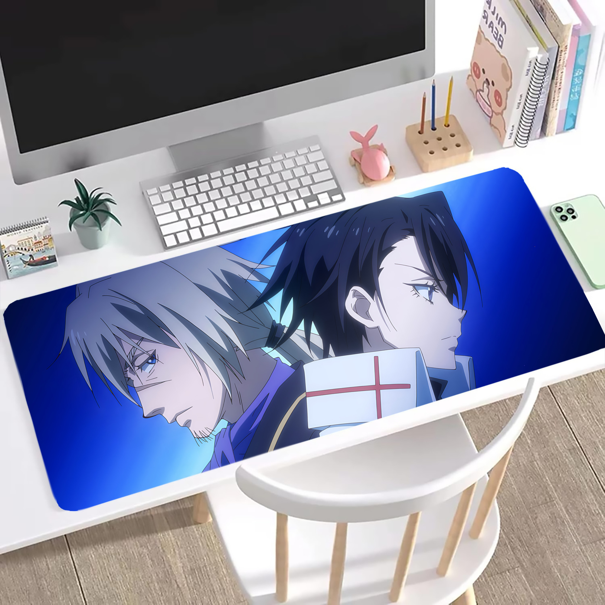 （画像用） 転スラ Regarding Reincarnated to Slime ステッチ加工 大判デスクマット／滑り止めマウスパッド