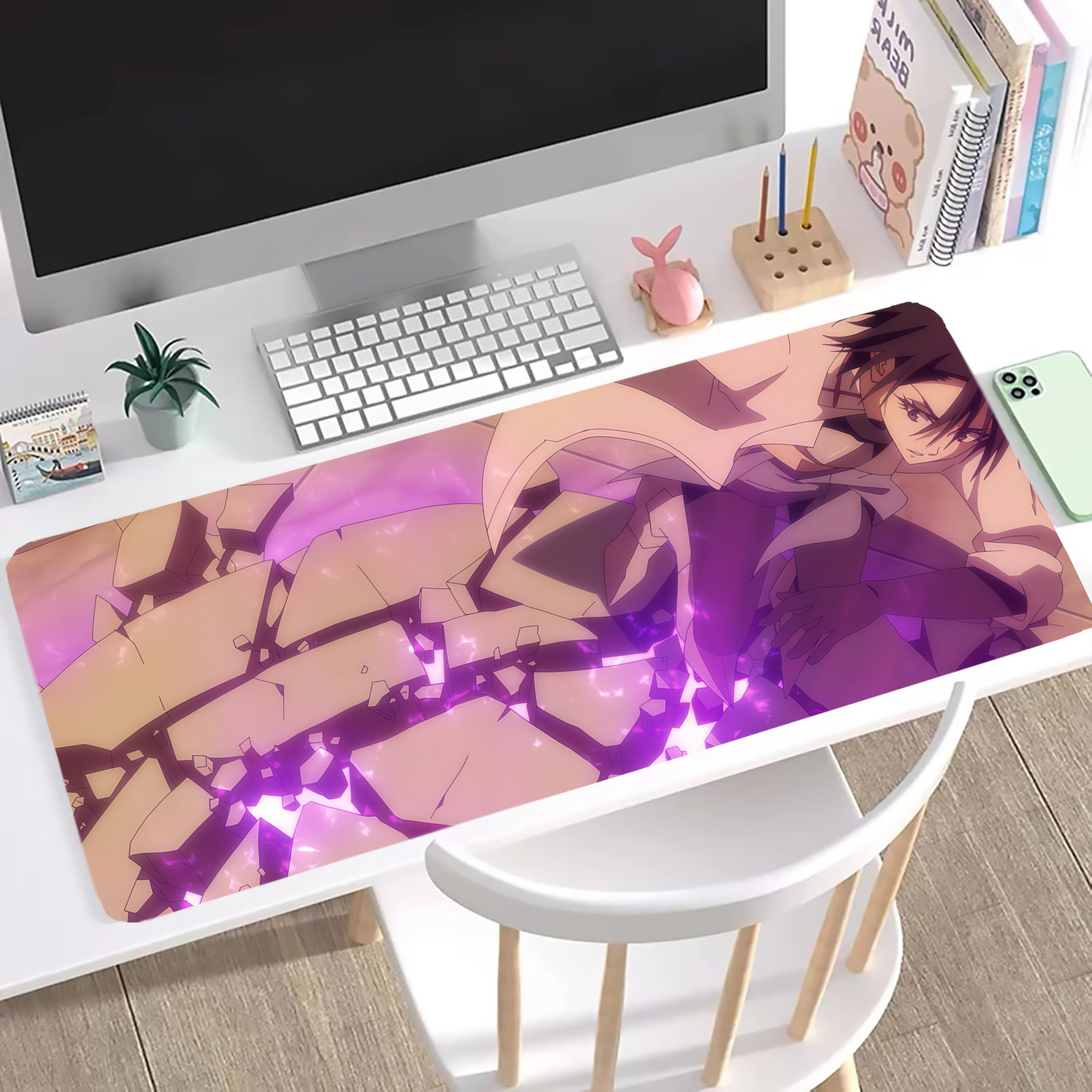 （画像用） 転スラ Regarding Reincarnated to Slime ステッチ加工 大判デスクマット／滑り止めマウスパッド